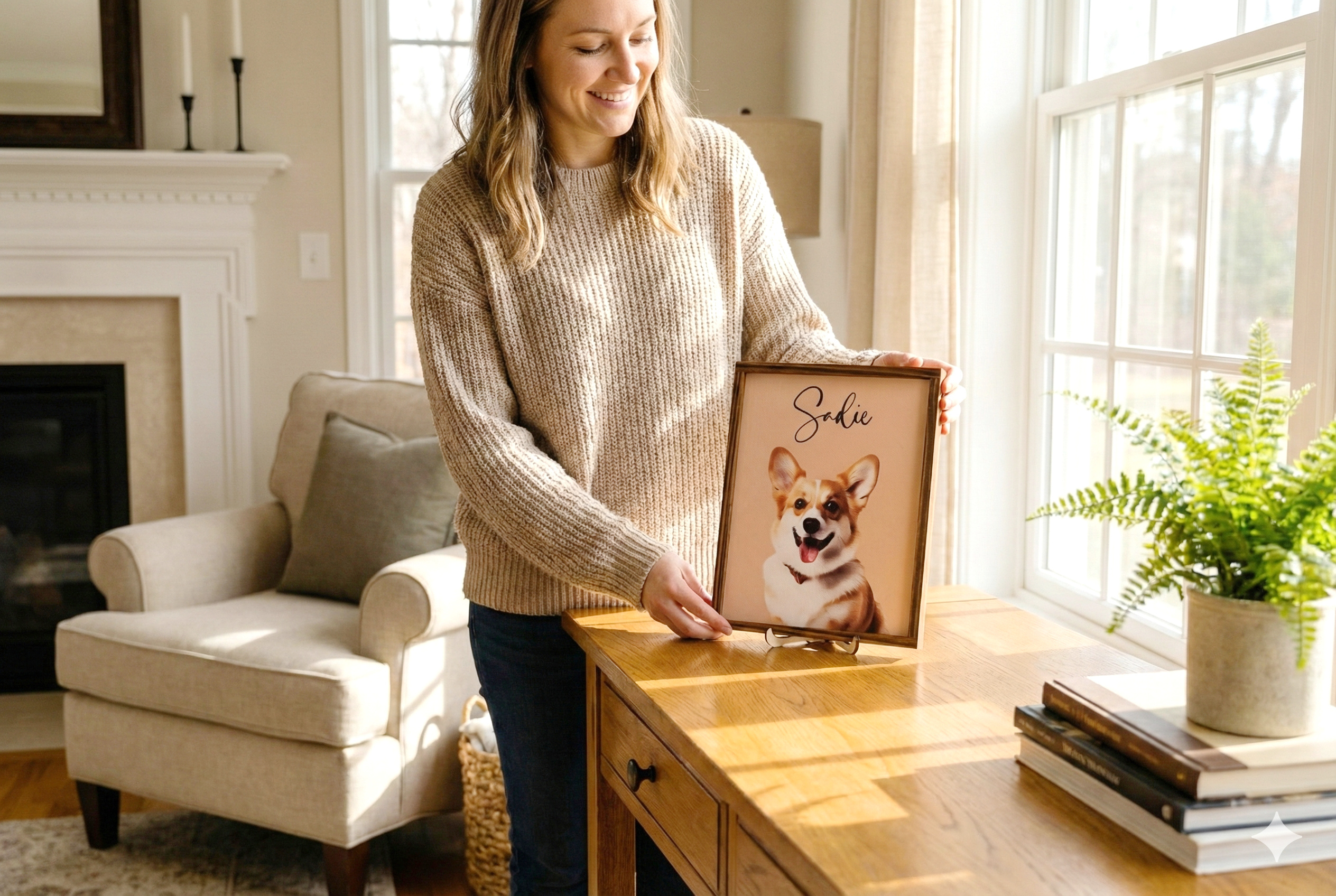 Pet Memorial Photo Sign for Bohemian and Modern Table Decor R18