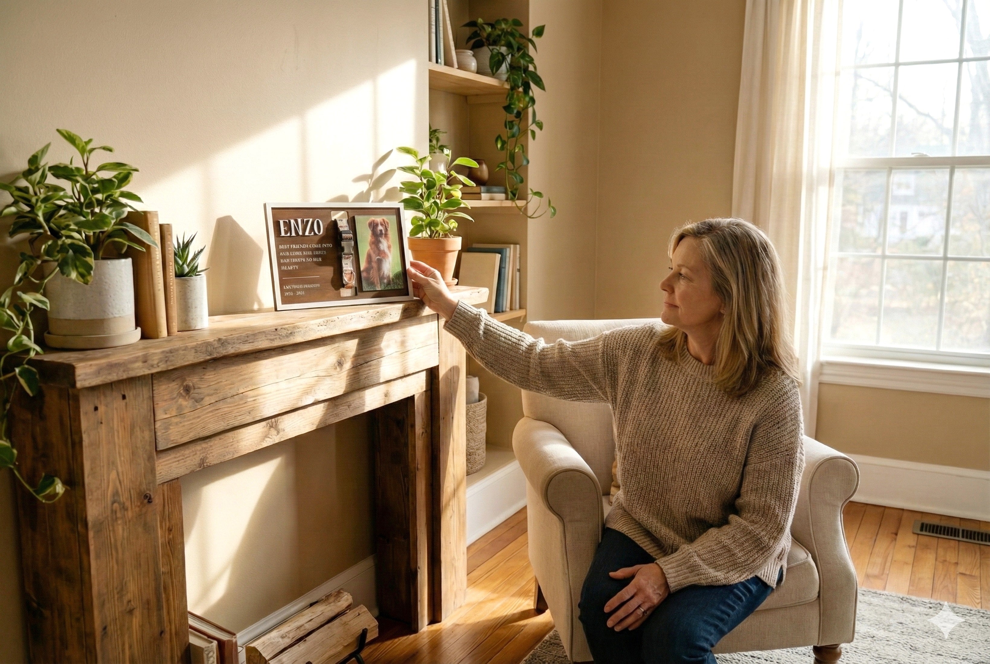 Personalized Pet Memorial Sign wood for pet loss gift and photo keepsake R19