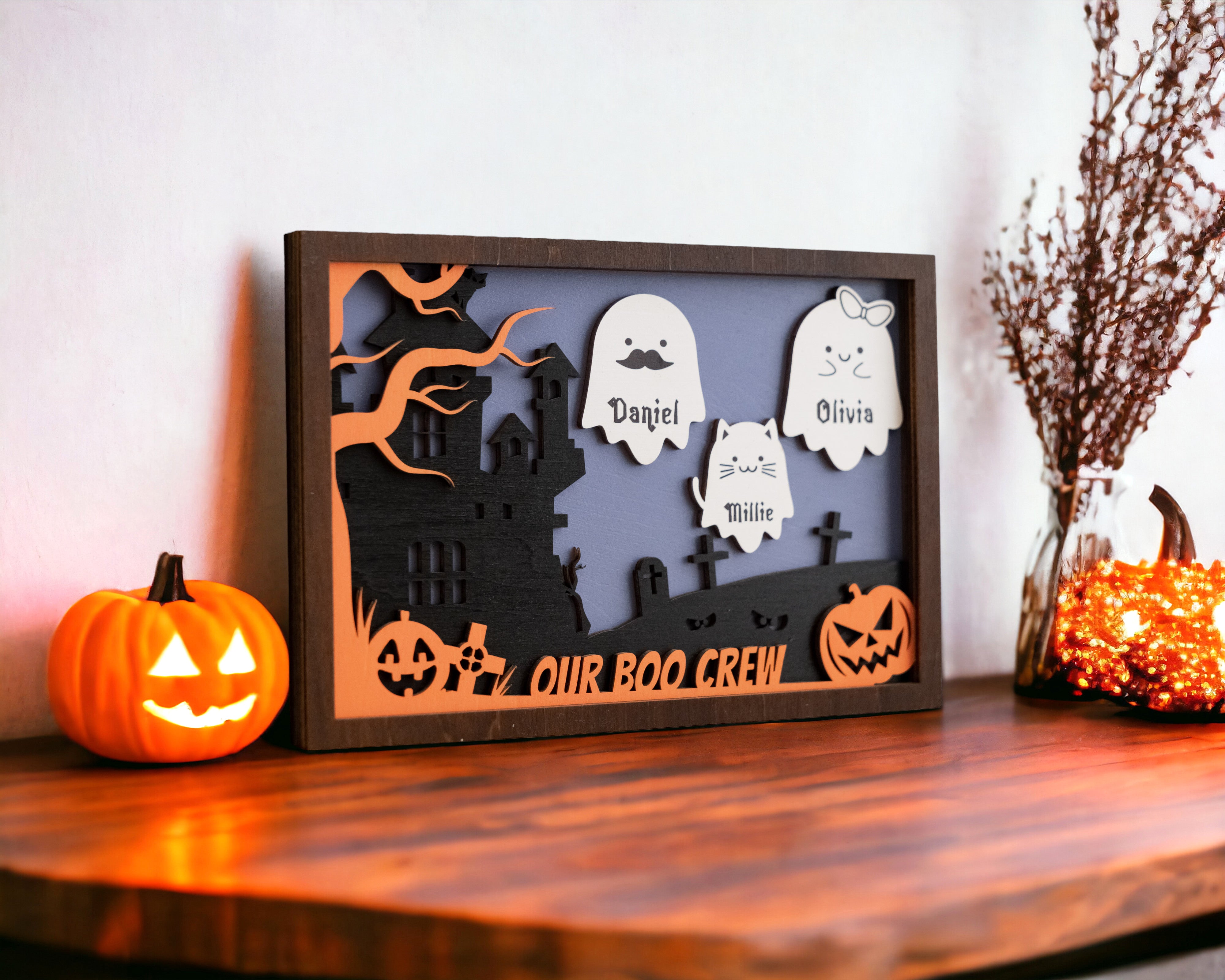 Custom Wooden Halloween Table Decoration for a Hauntingly Unique Touch