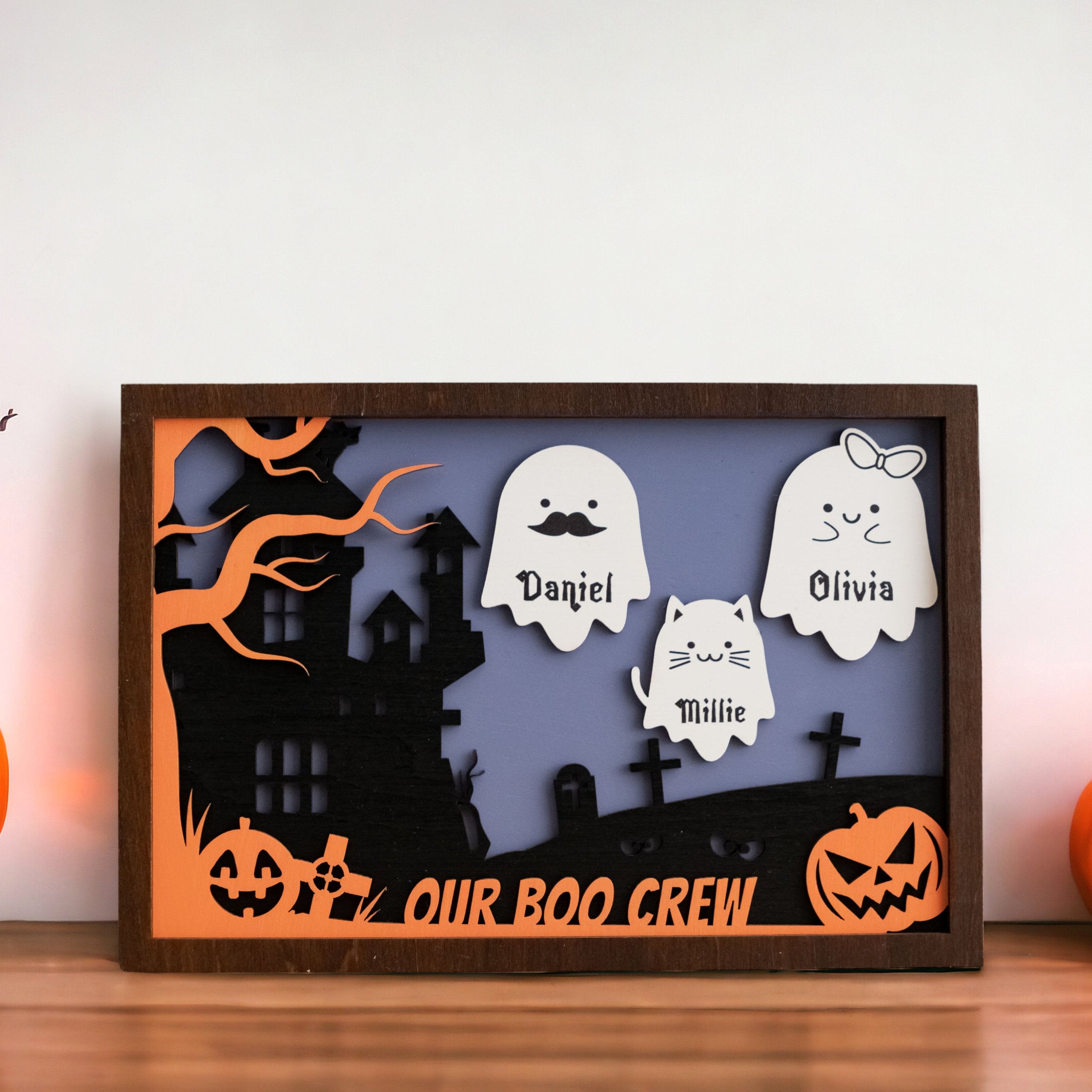 Customized Wooden Halloween Table Accent for a Festive Vibe