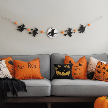 Wooden Halloween Witch Banner Wood for Party Decor R37