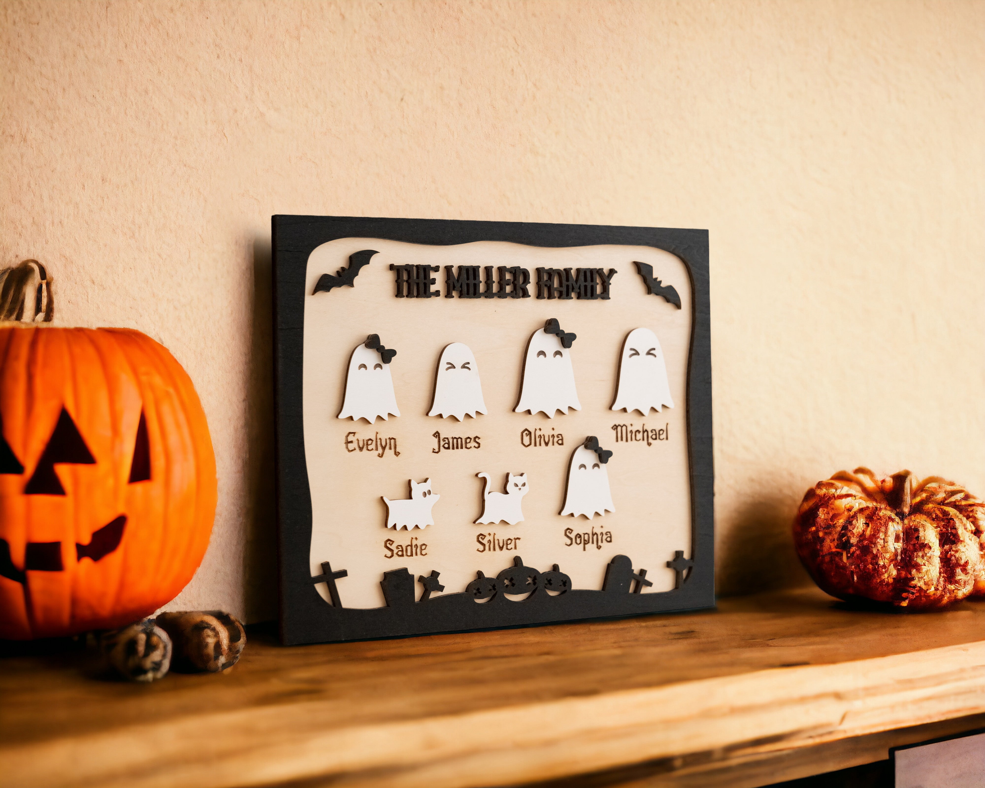 Custom Wooden Halloween Table Accent for a Spooky Flair