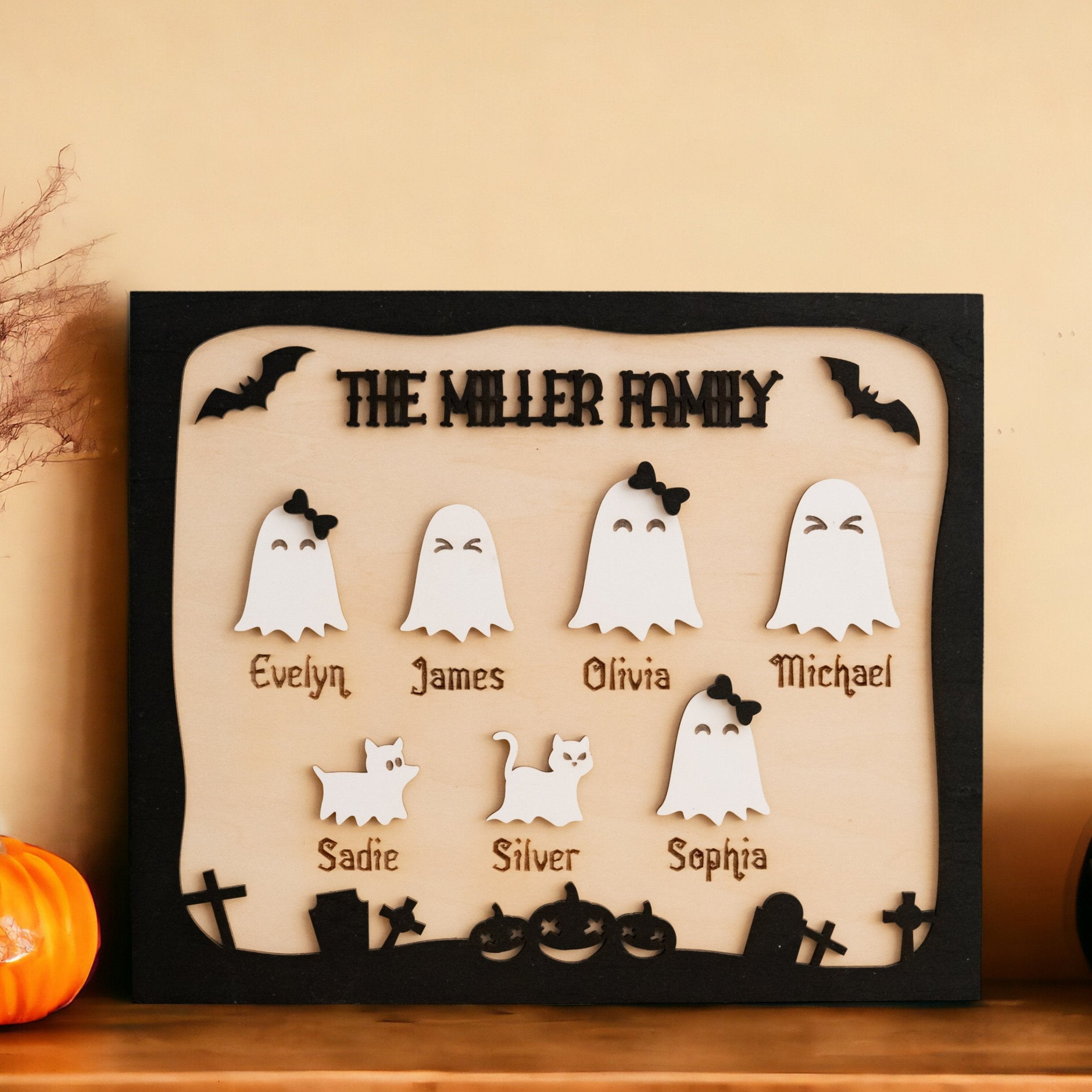 Custom Wooden Halloween Table Decoration for a Spooky Touch