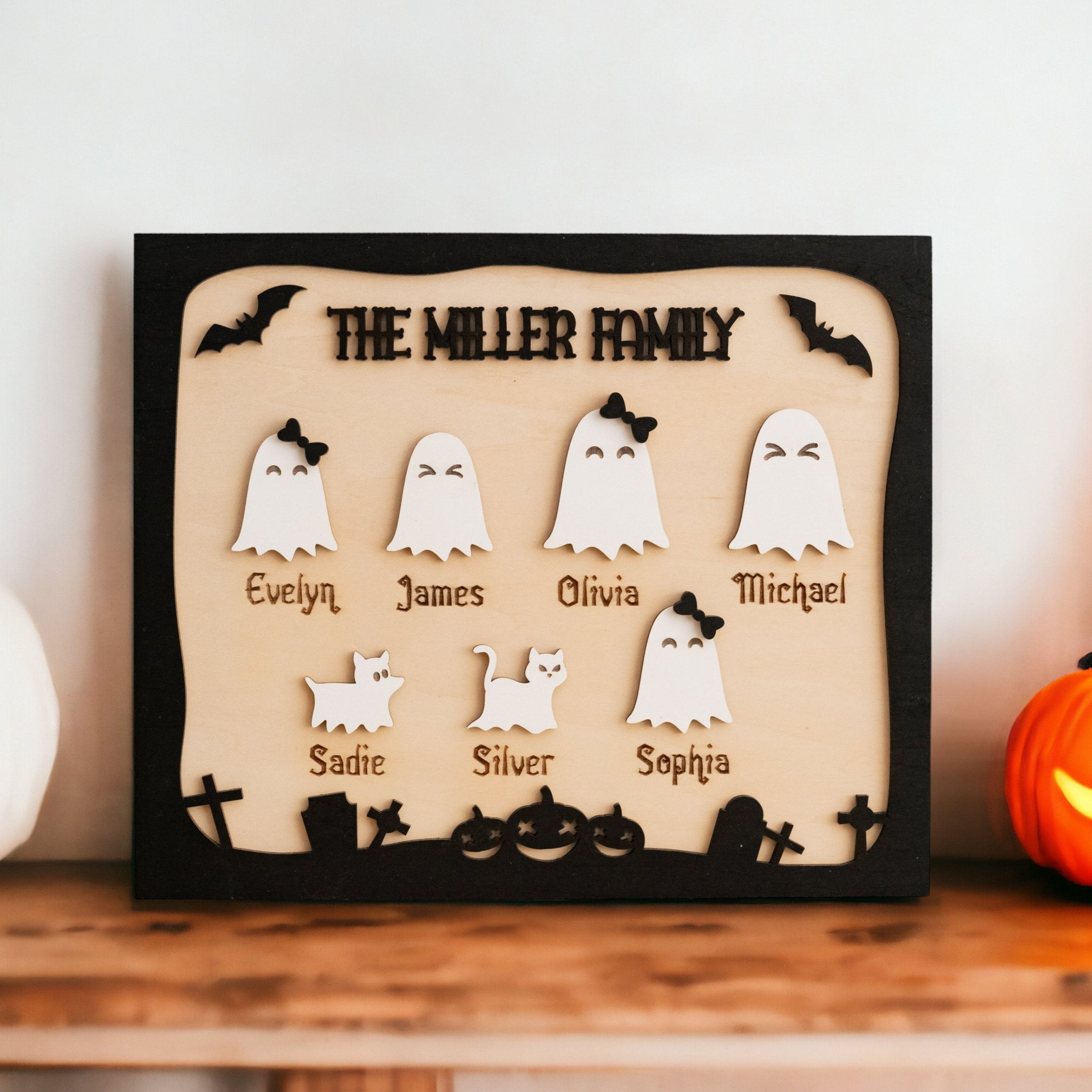 Personalized Wooden Halloween Table Decor for a Spooky Touch