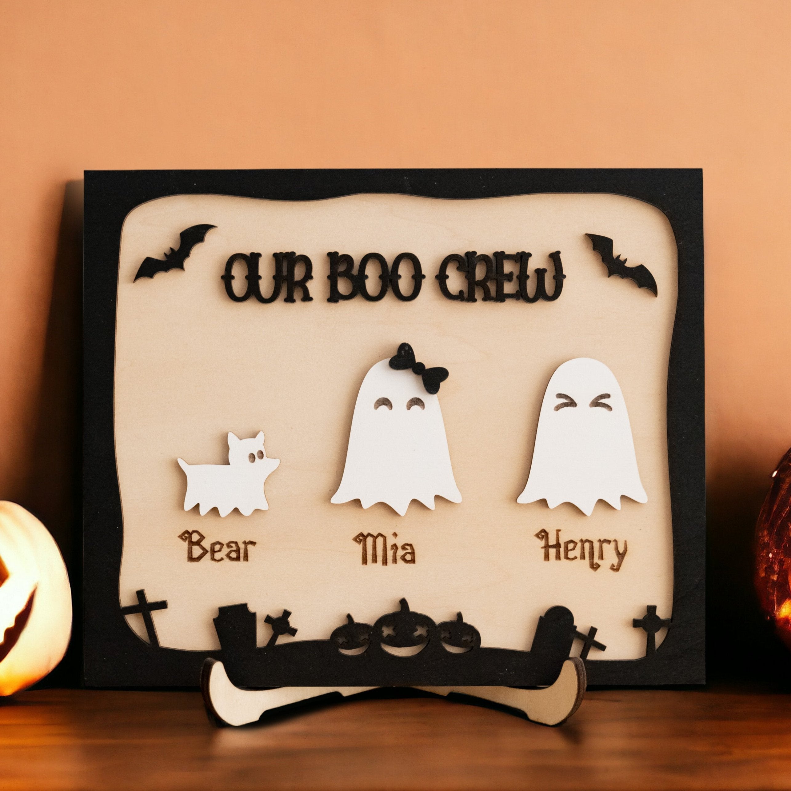 Custom Wooden Halloween Table Decoration for a Spooky Touch