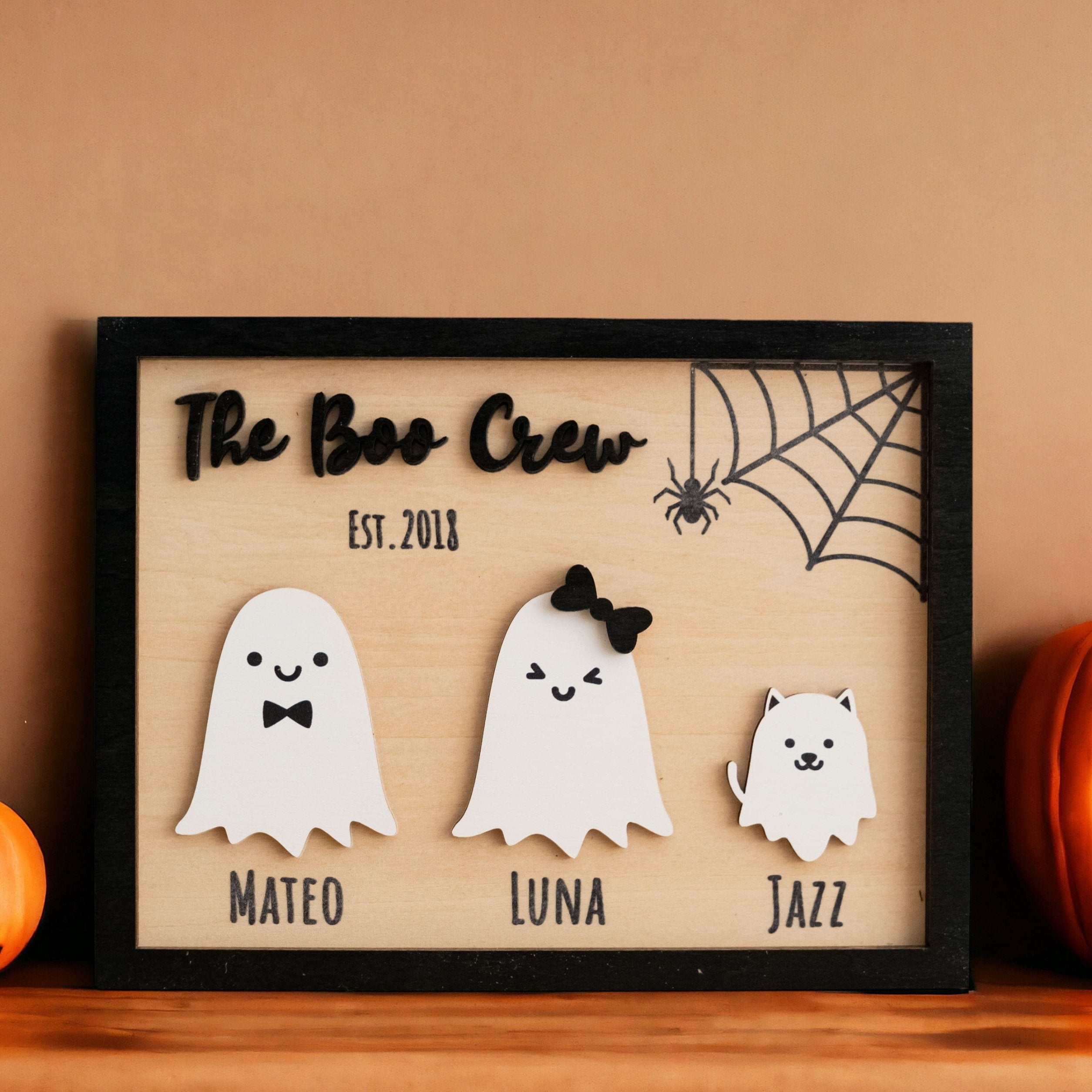 Custom Wooden Halloween Table Decoration for a Spooky Autumn Vibe