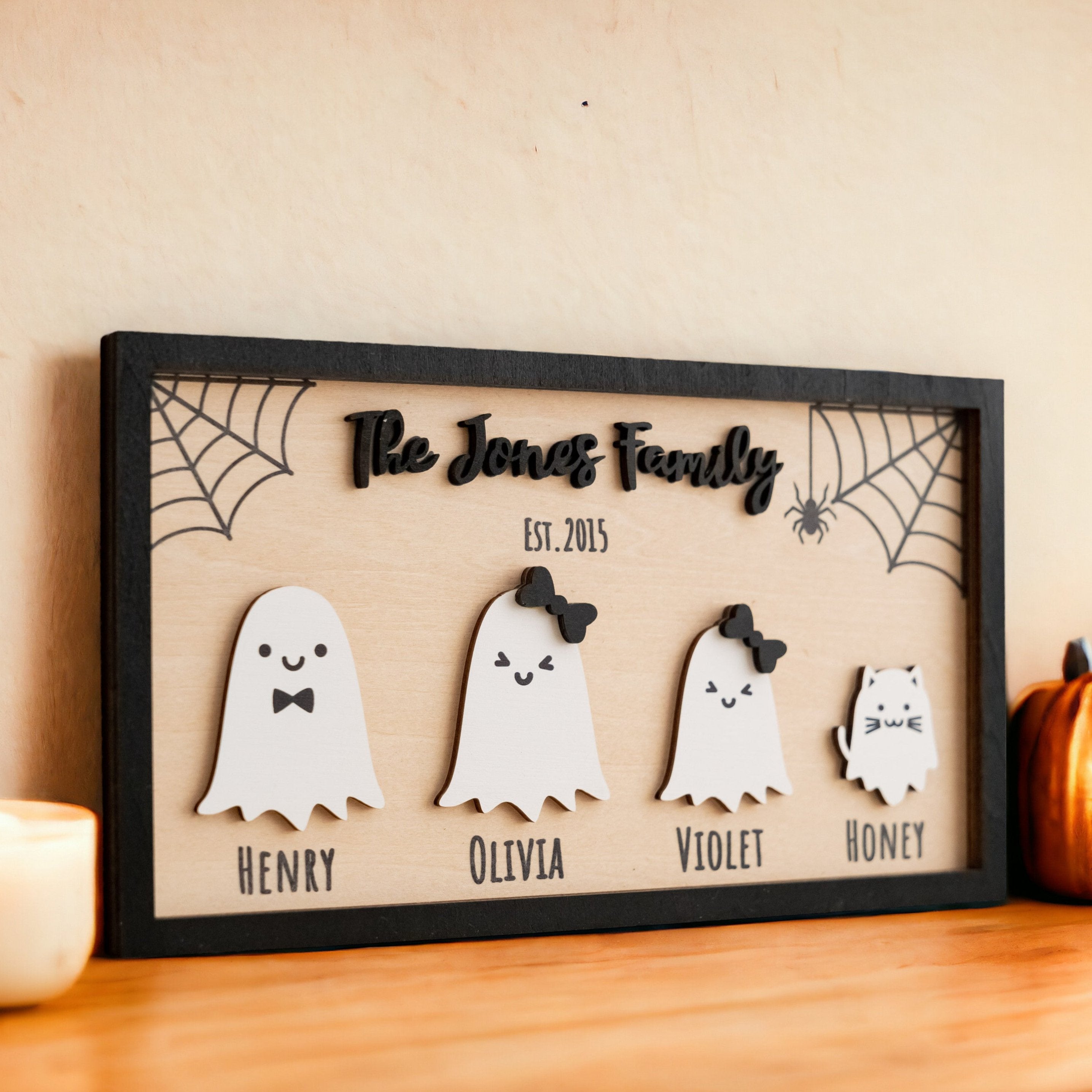 Custom Wooden Halloween Table Decor for a Festive Fall Touch