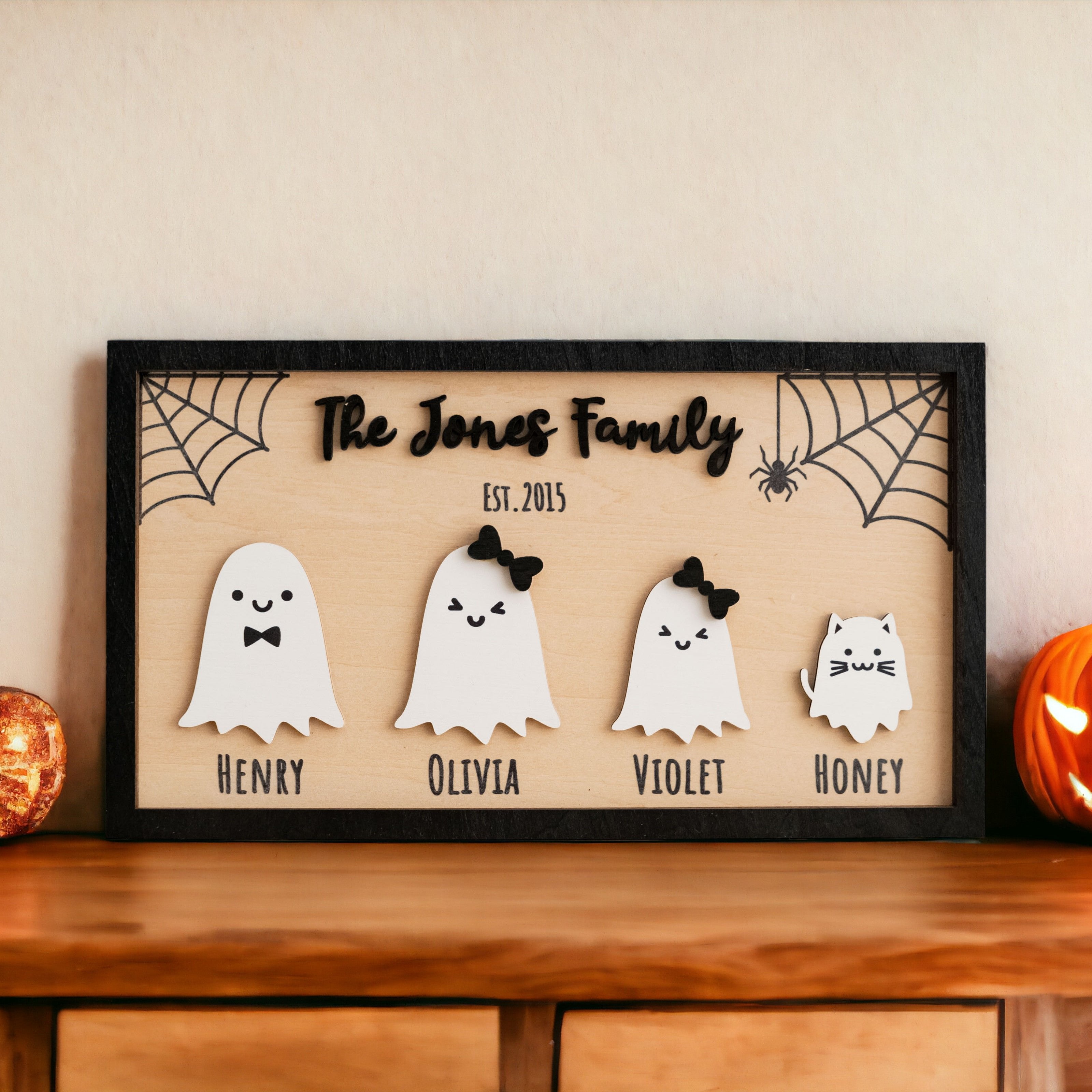 Custom Wooden Halloween Table Decor for a Festive Fall Touch