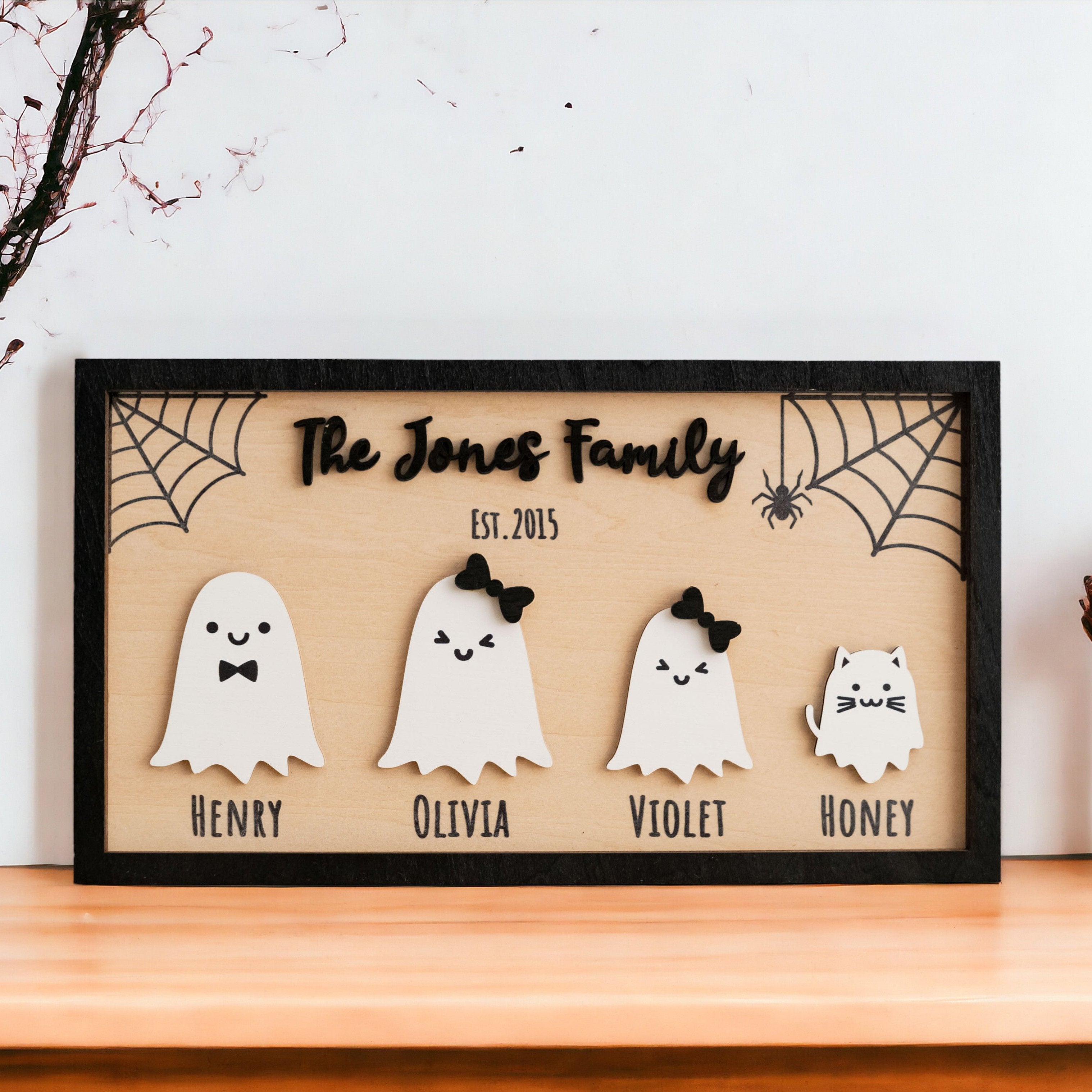 Custom Wooden Halloween Table Decoration for a Festive Autumn Vibe