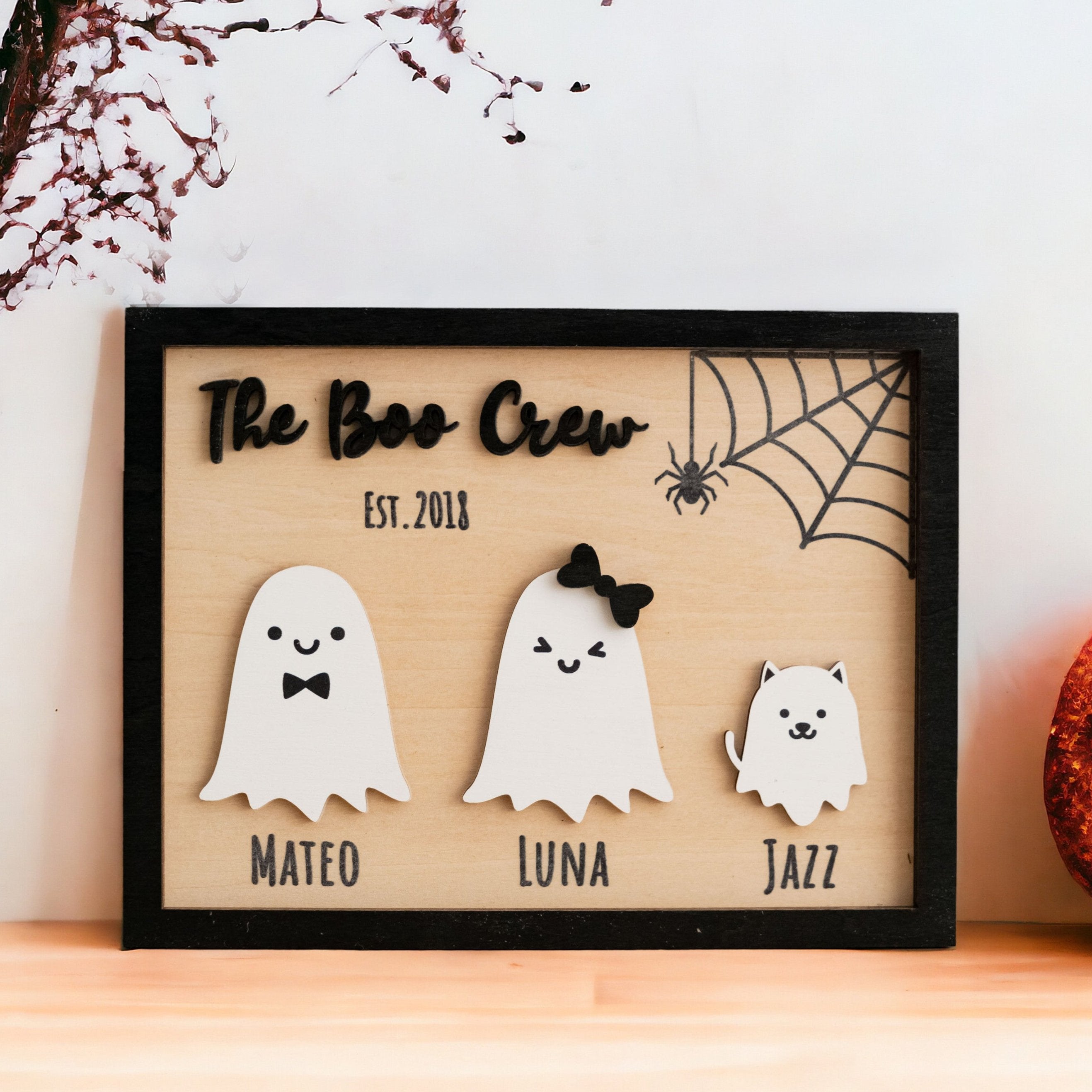 Custom Wooden Halloween Table Decoration for a Spooky Autumn Vibe