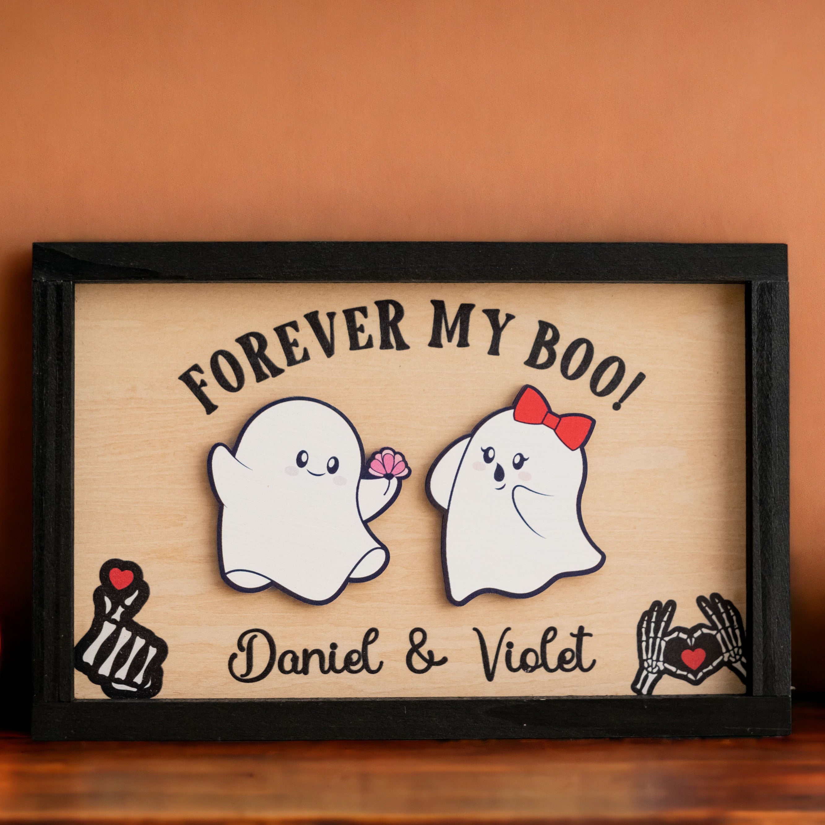 Personalized Halloween Couple Wooden Sign for Table Decor R44