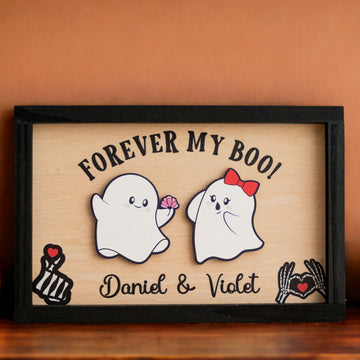 Personalized Halloween Couple Wooden Sign for Table Decor R44