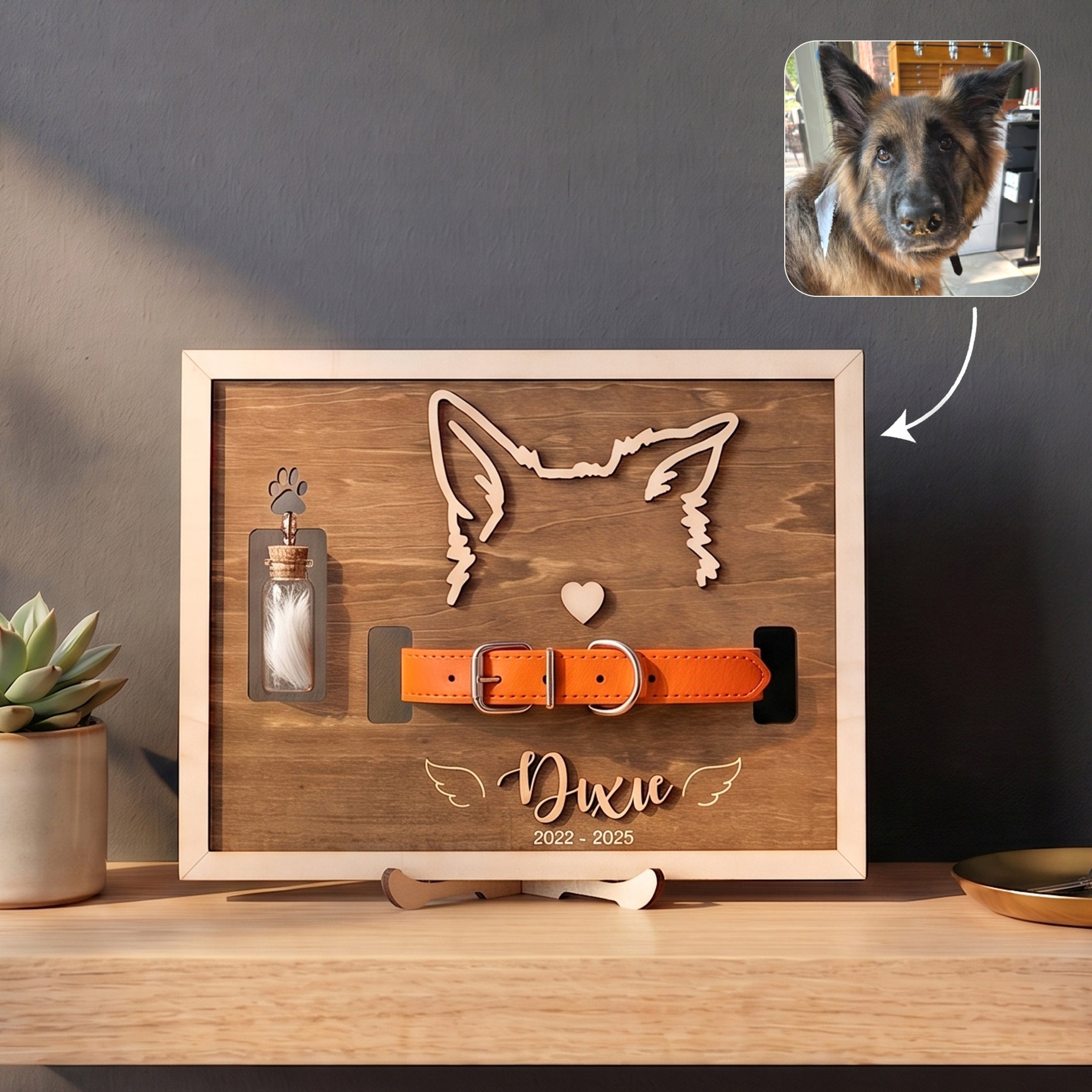 Personalized Wooden Dog Memorial Heart Sign Decor Wood Dog Memorial B16