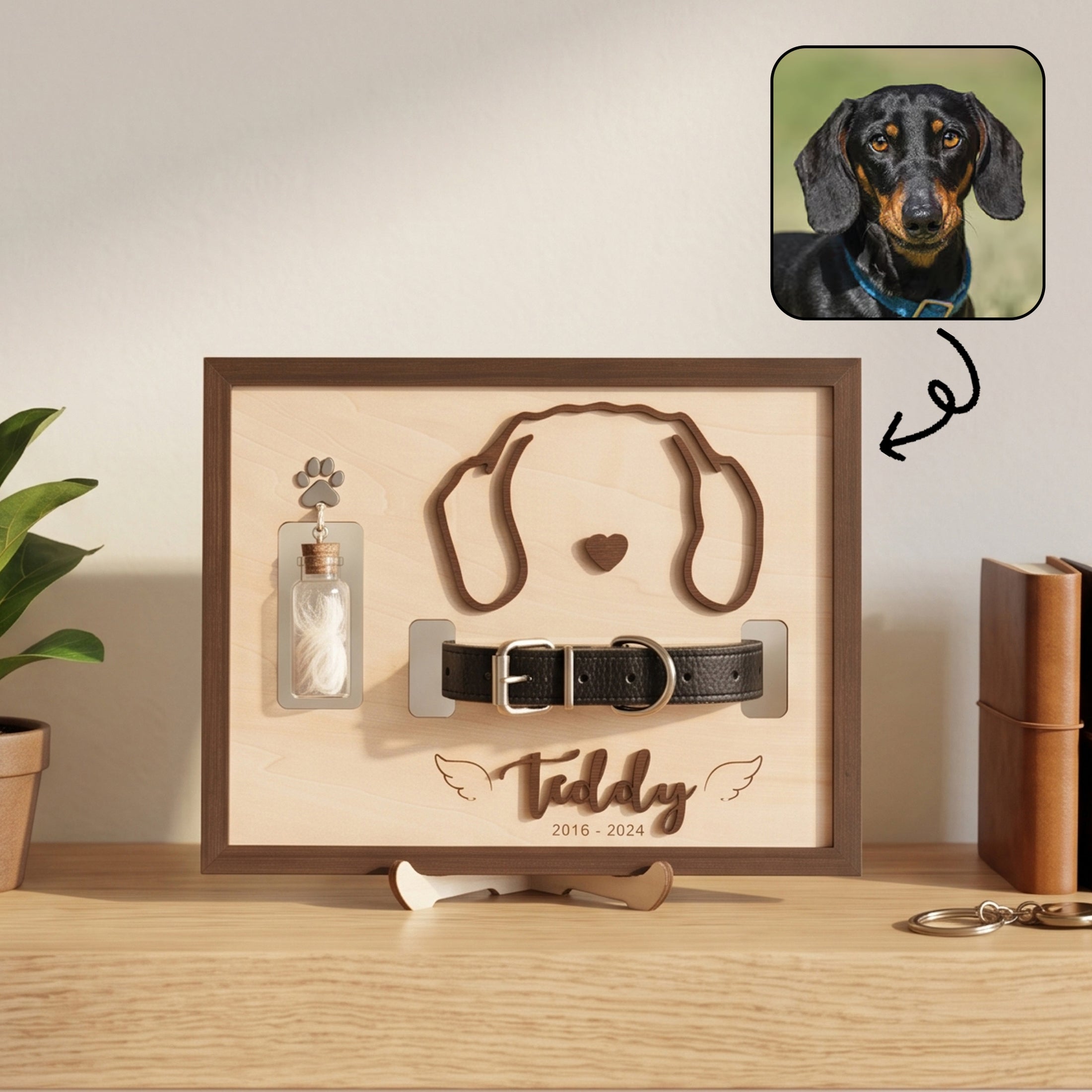 Personalized Wooden Dog Memorial Heart Sign Decor Wood Memorial Gift B16