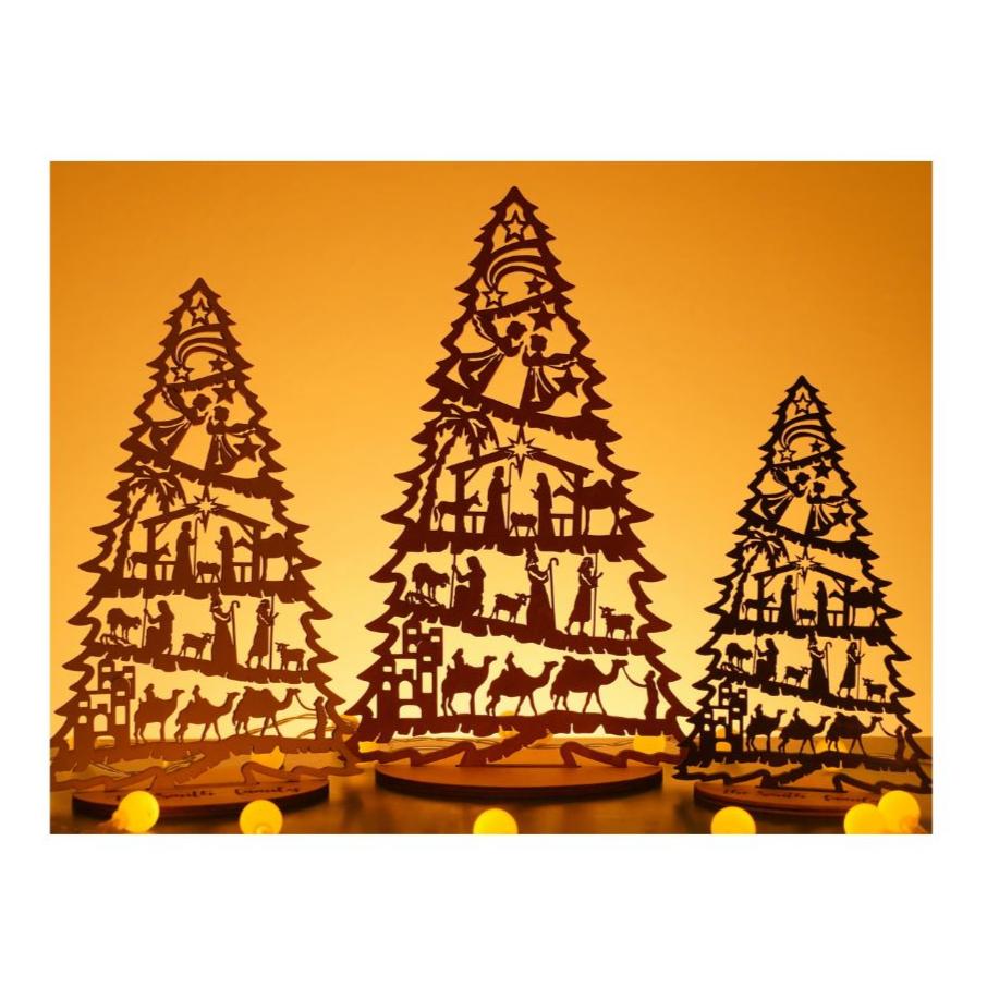 Festive Wooden Christmas Tree Tabletop Decoration for Holiday Charm