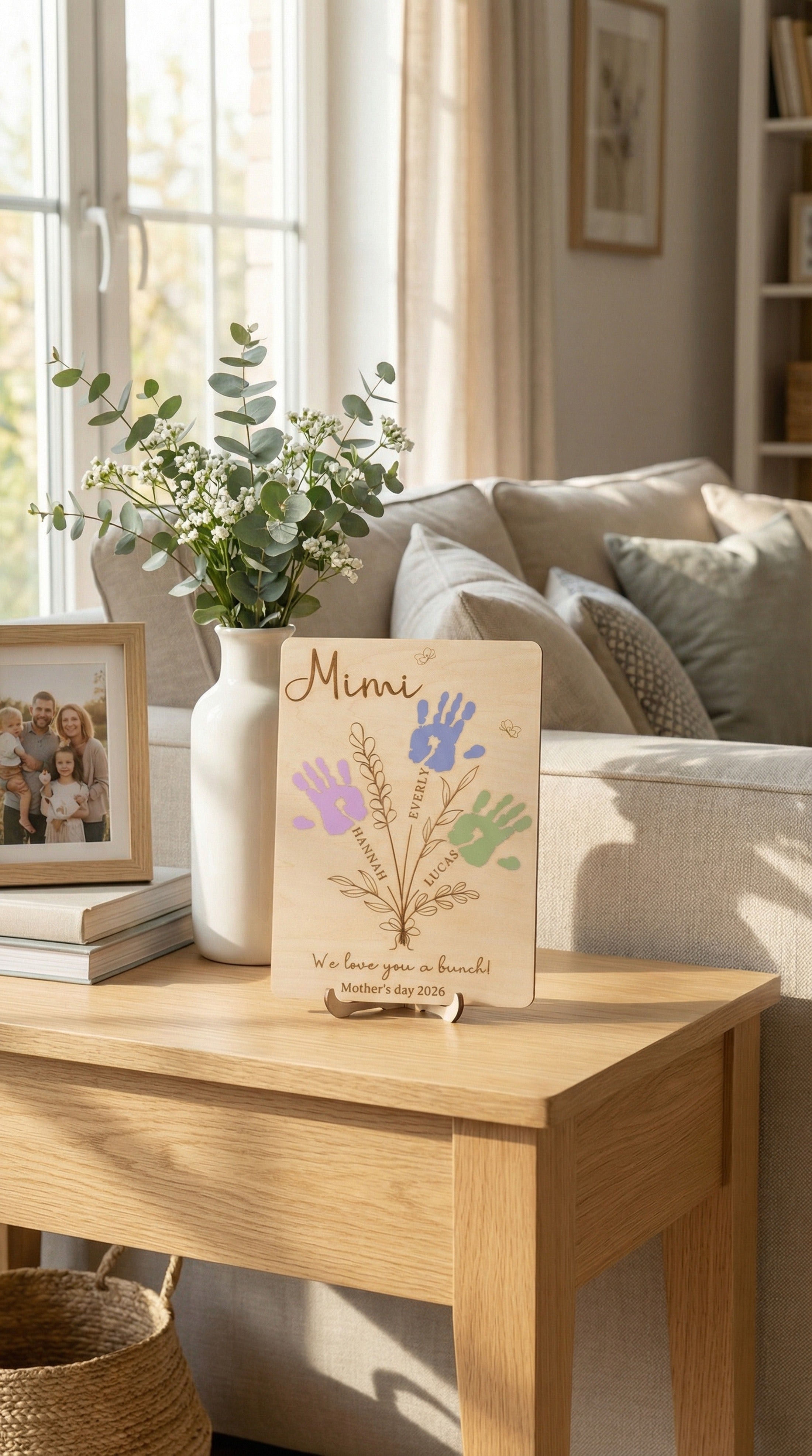 Wooden Mother's Day Handprint Gift Sign for First Mothers Day Gift D57