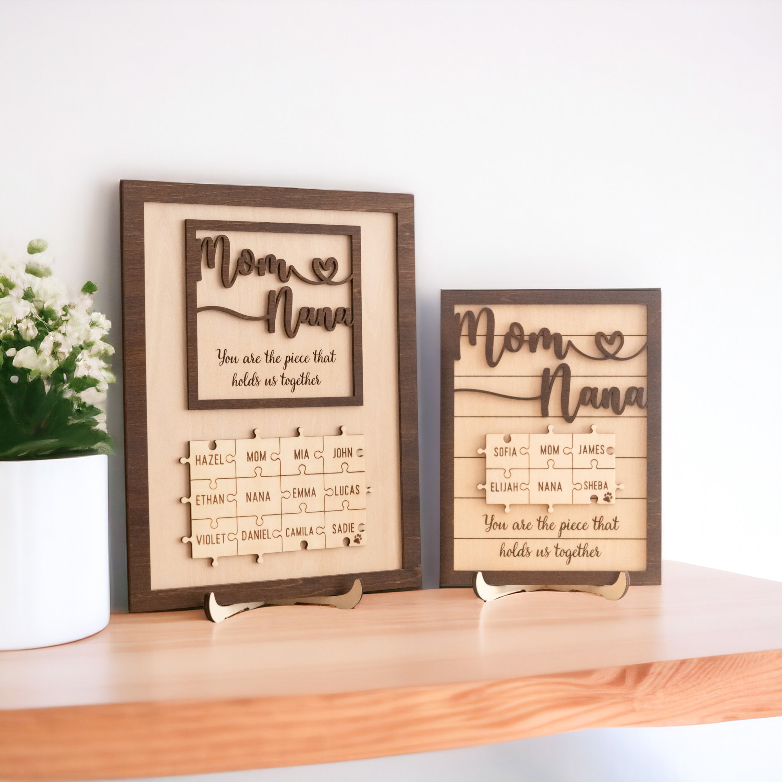 Personalized Wooden Puzzle Frame for Mom Mothers Day Gift and Table Decor Y35