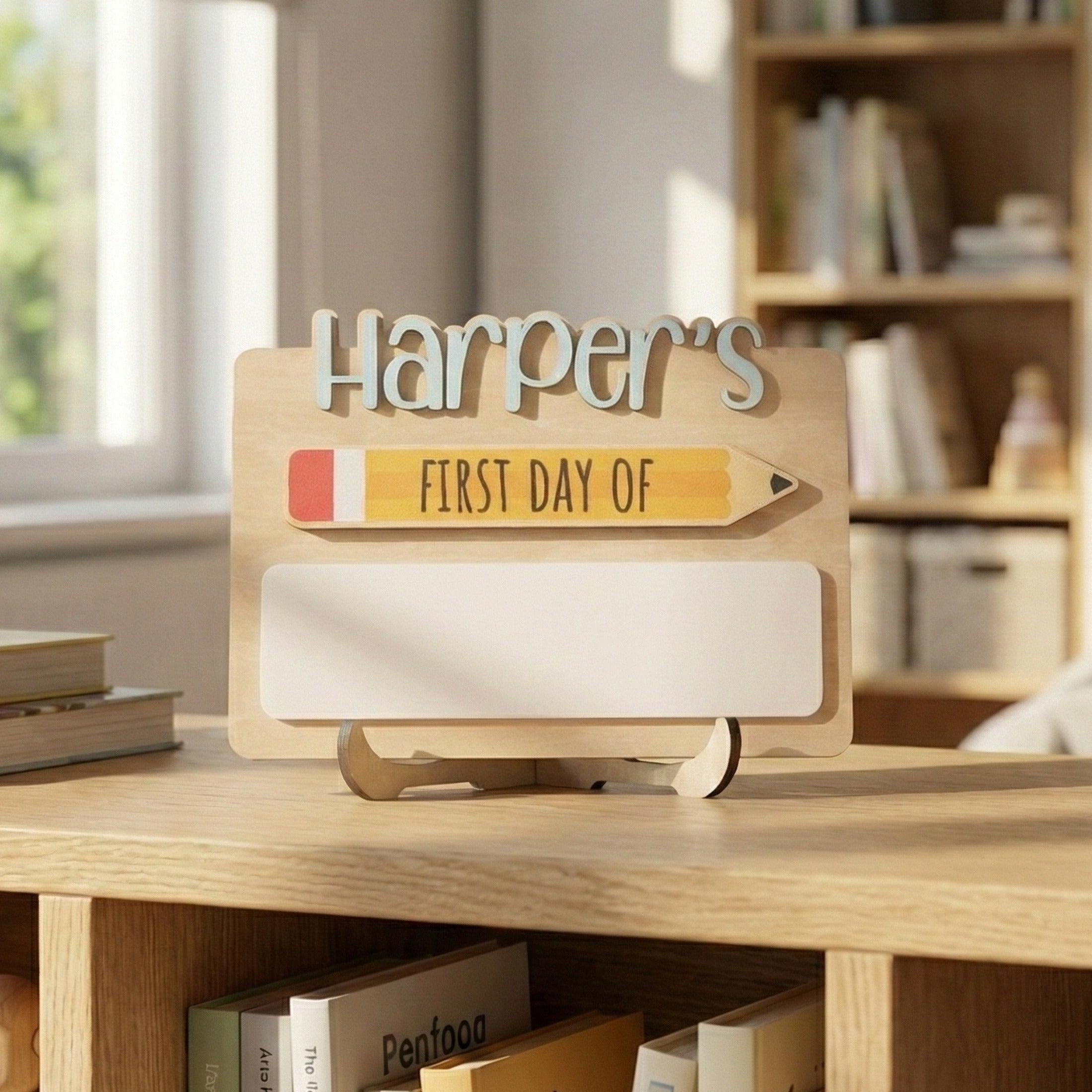 Personalized First Day of School Sign Wood for Kids Memories Y86