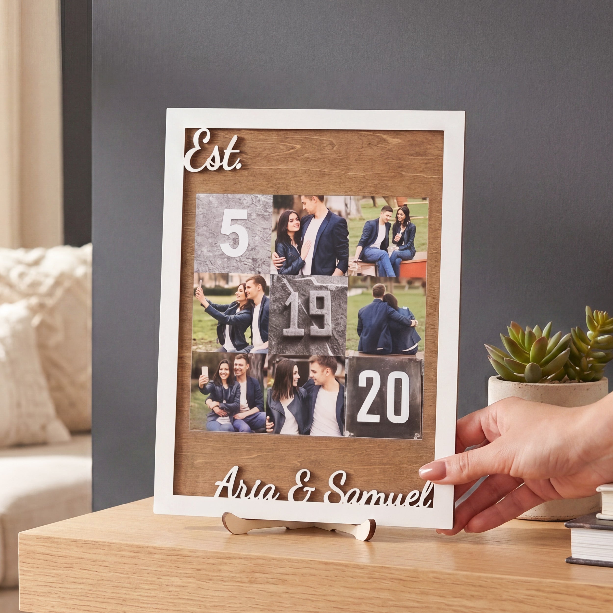Personalized Couple Photo Collage Wood Sign Wedding Gift B13