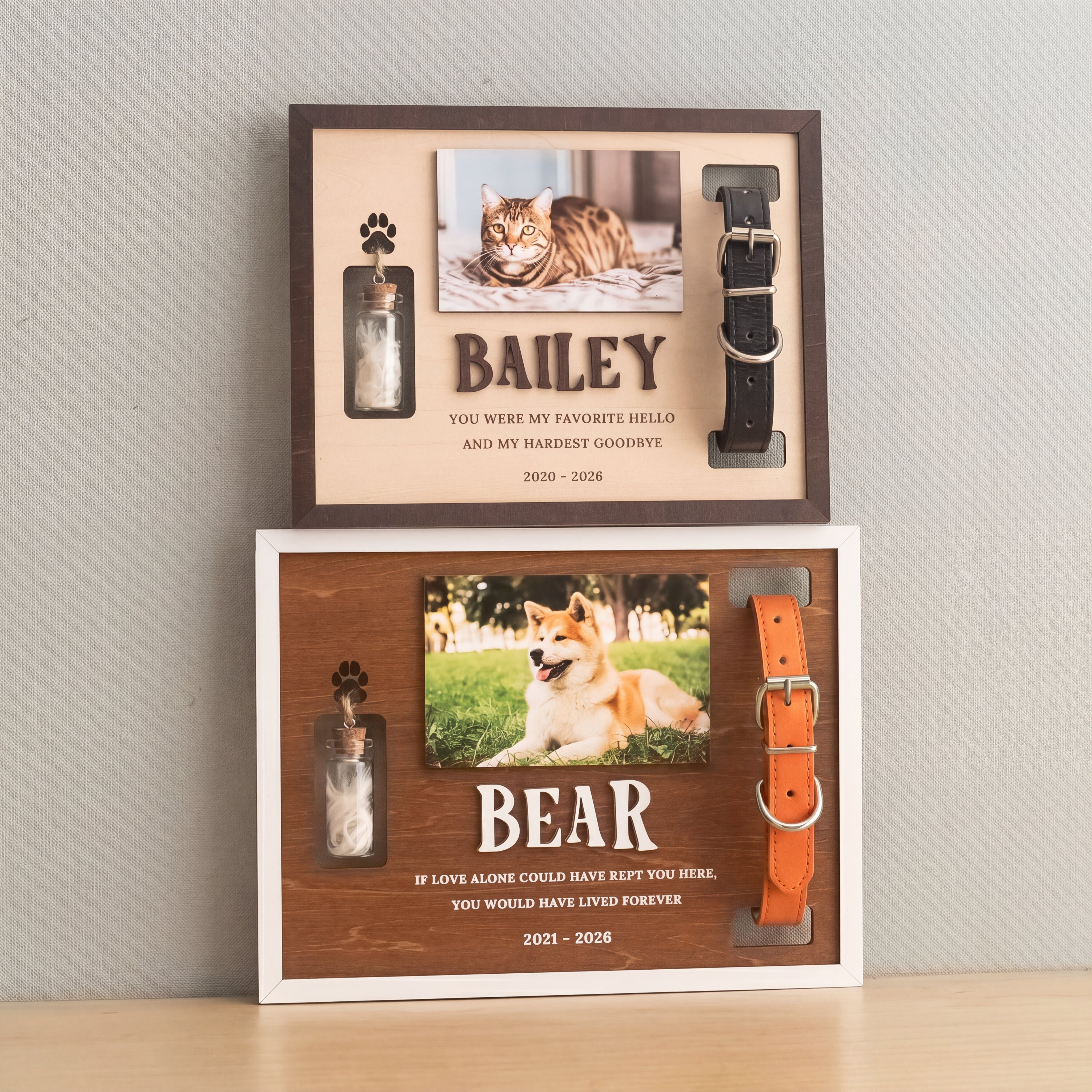 Personalized Pet Memorial Photo Wood Sign and Memorial Frame B14