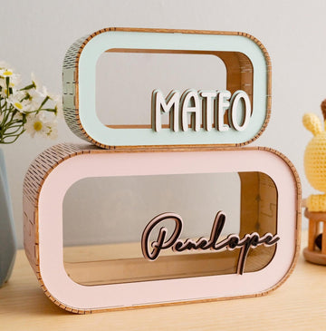 Custom Wooden Piggy Bank for Kids and Nursery Decor