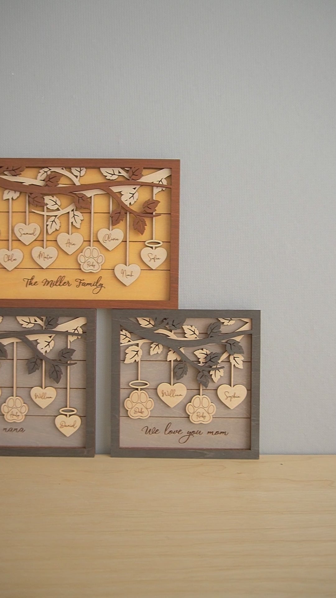 Family Tree Wooden Plaque Wood for Personalized Family Decor E25