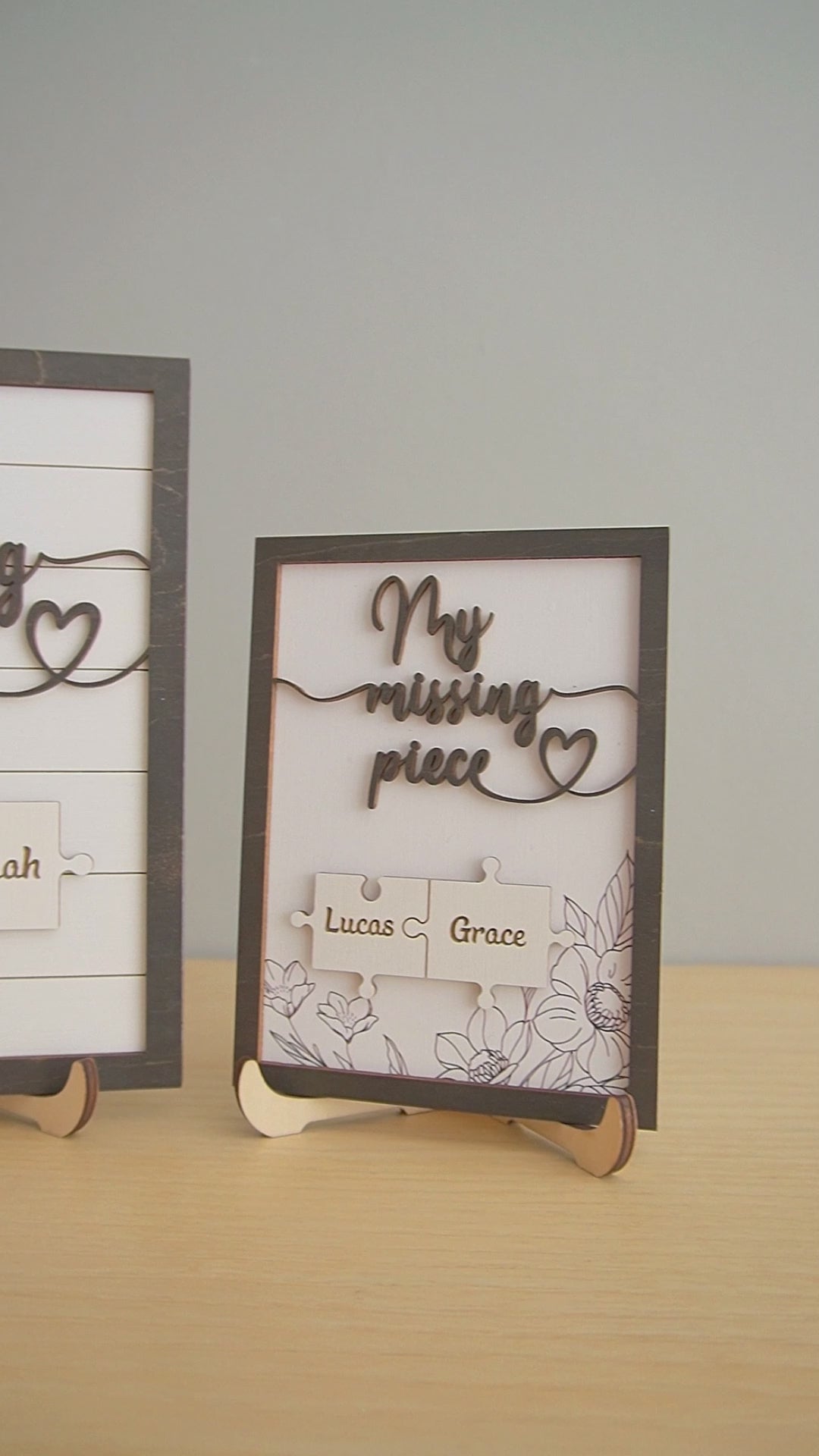 Custom Puzzle Piece Wooden Sign Wood for Valentine Sign Couples E33
