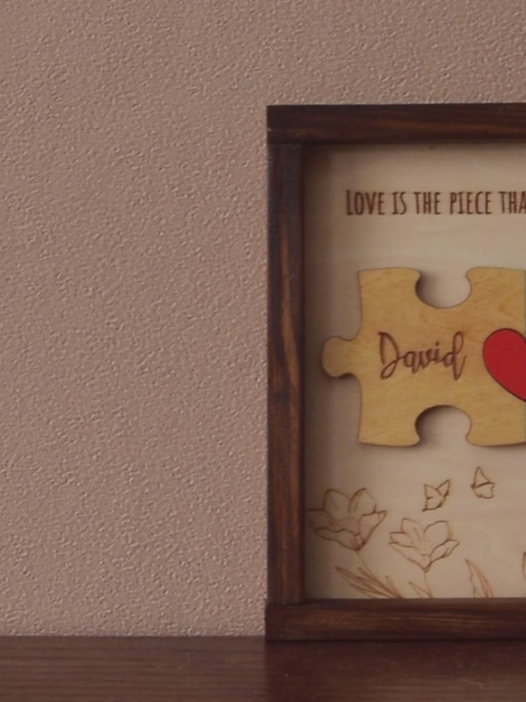 Couple Puzzle Wooden Sign Gift Wood Personalized Couple Gift and Wooden Couple Sign E06