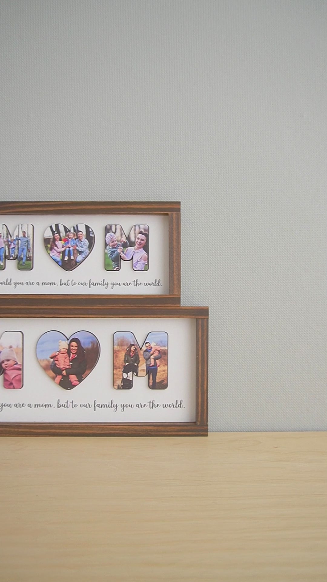 Personalized Photo Mom Wooden Frame for Mothers Day and Family Decor Y47