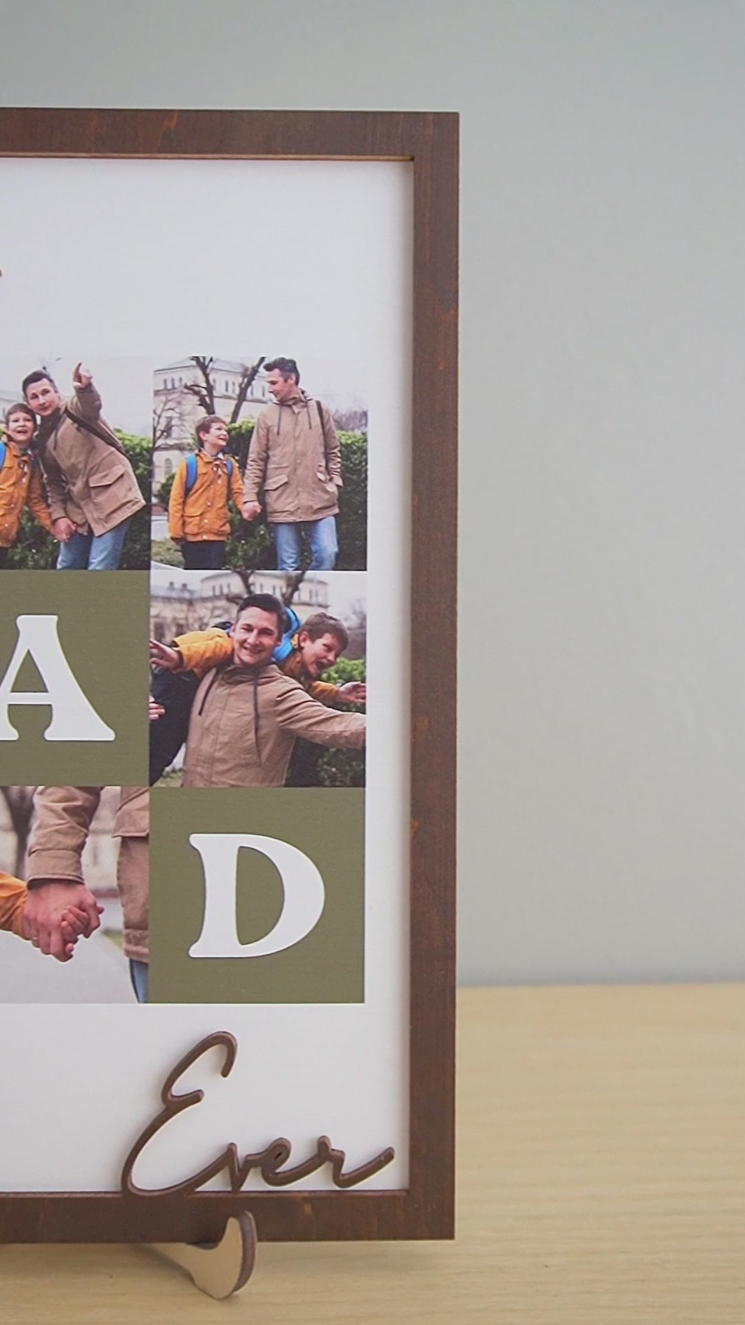 Best Dad Ever Personalized Photo Wooden Frame Fathers Day Gift for Dad Photo Collage Y79