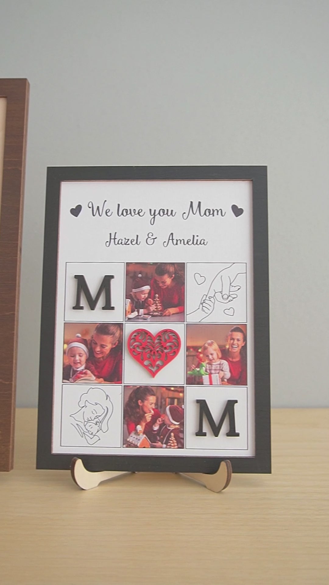 Personalized Wooden Photo Collage for Mom Family Photo Gift and Keepsake Y49