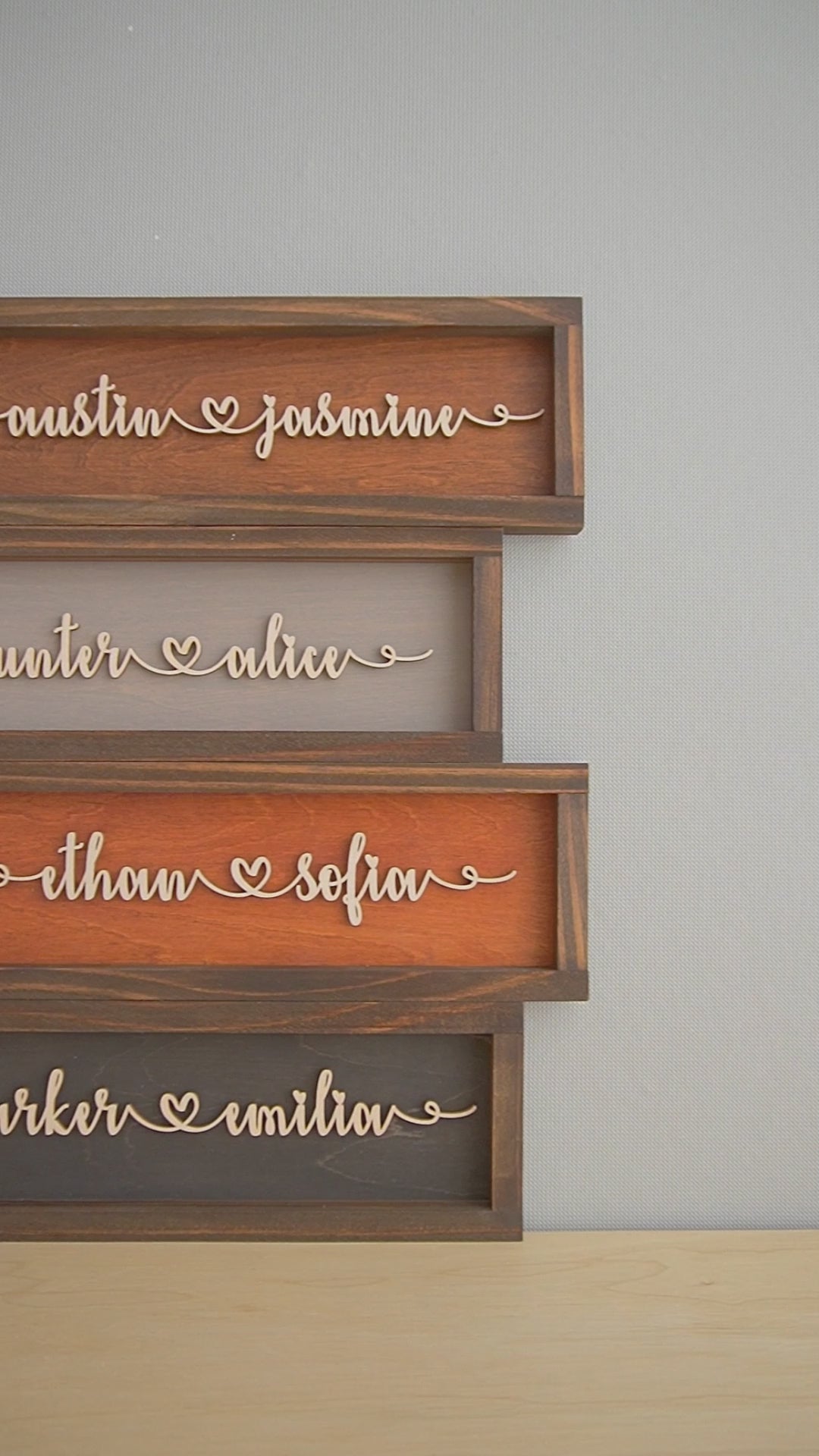 Personalized Couple Name Plaque Wood Couple Name Sign and Rustic Wooden Name Plaque for Anniversary Gift E07