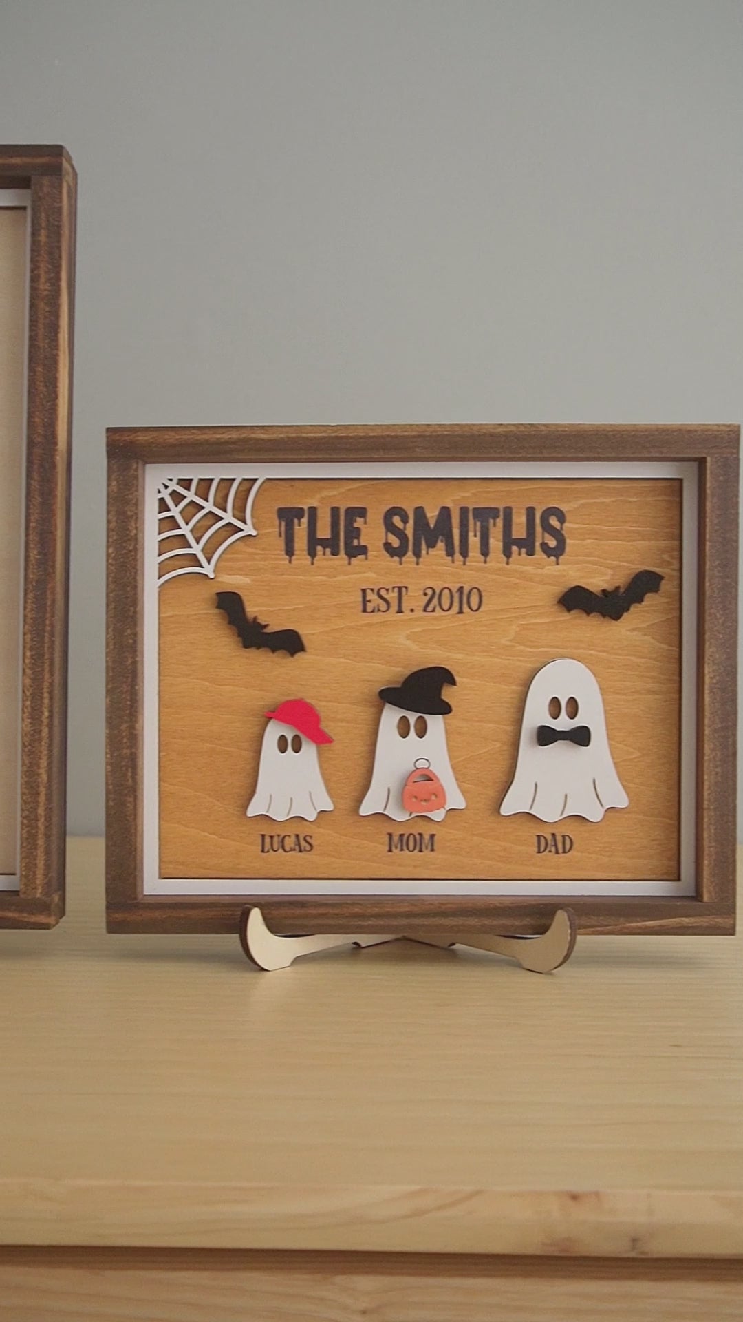 Personalized Halloween Ghost Family Sign Wood Halloween Family Sign D12