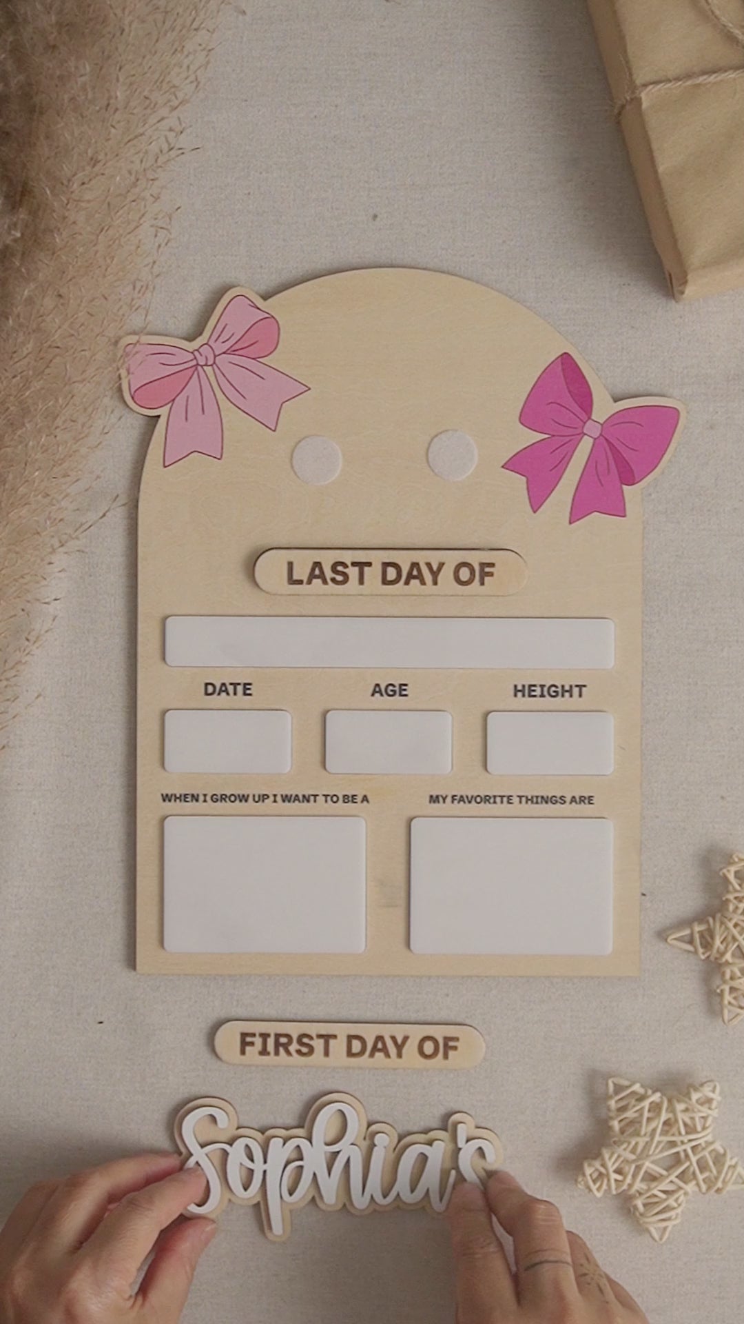 Personalized First Day of School Sign Wood for Back to School Photos Y91