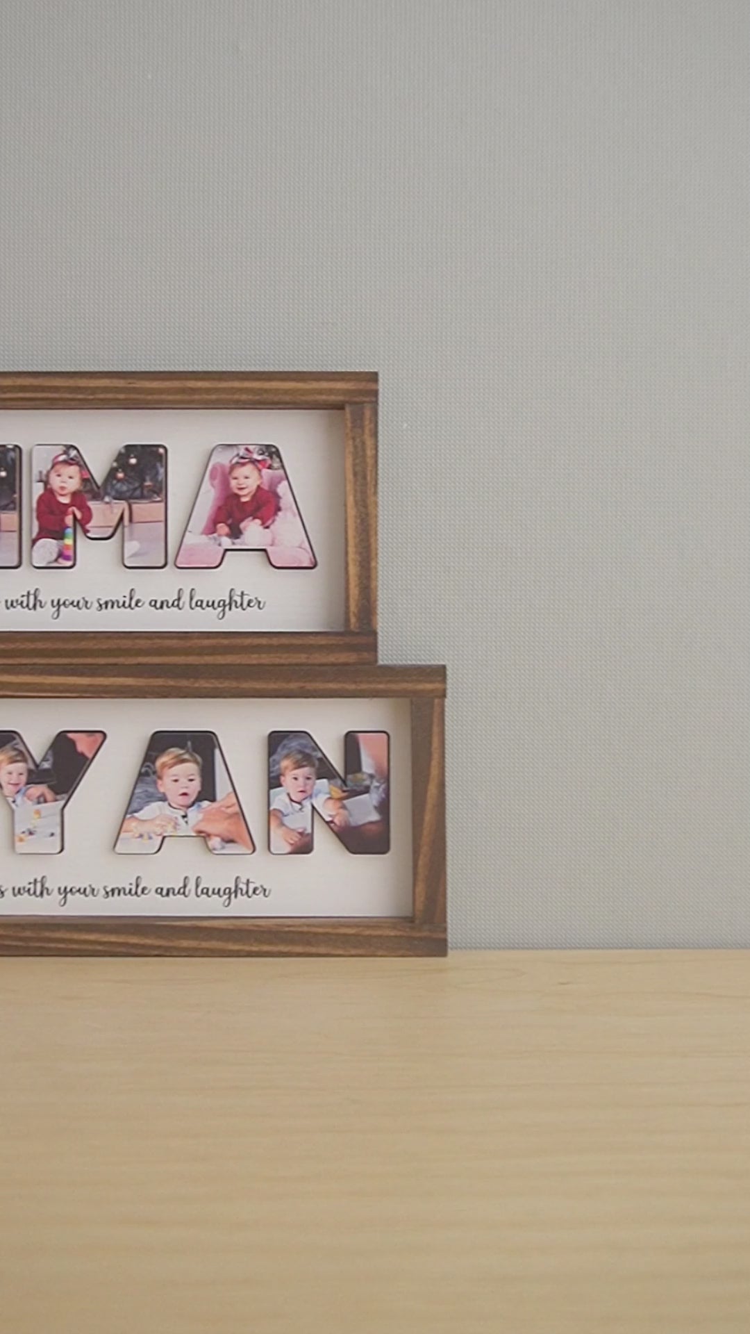 Personalized Name Photo Wooden Frame for custom baby gift Y94