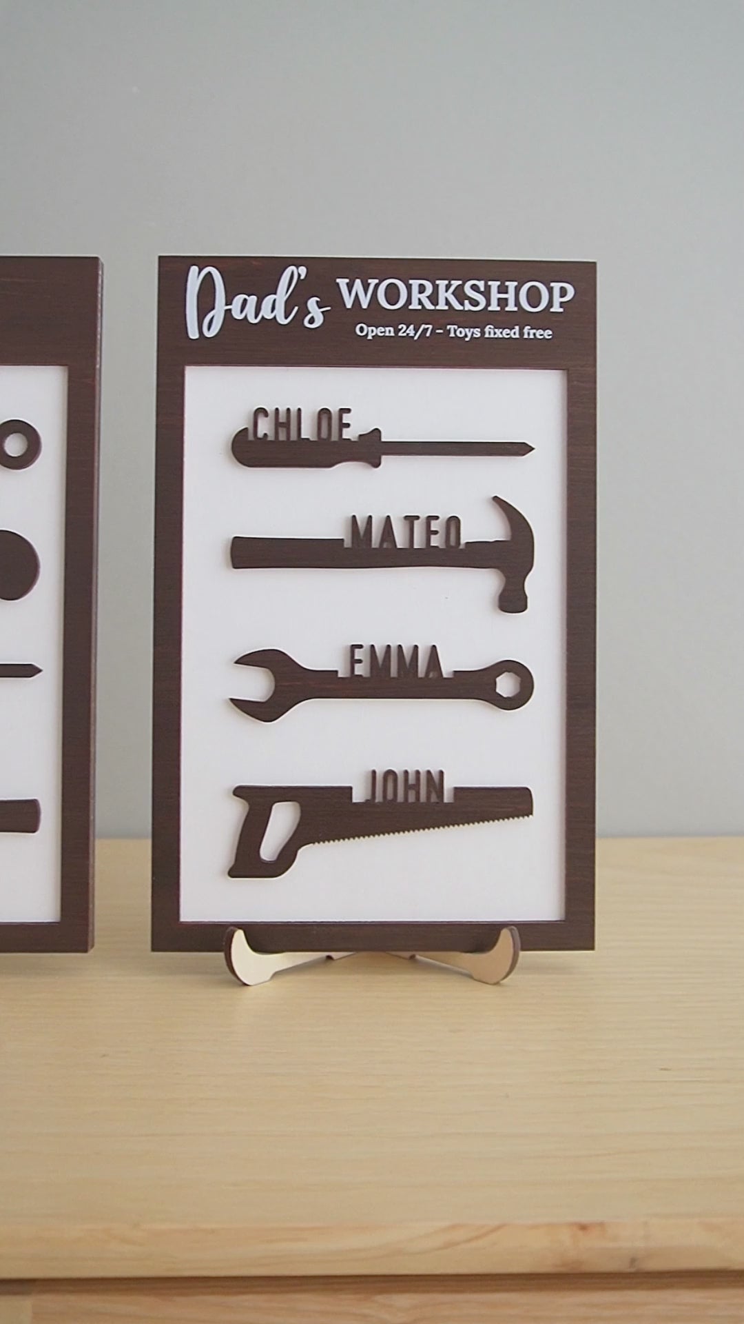 Personalized Dad Grandpa Workshop Sign Wood for Fathers Day Gift and Wooden Workshop Sign Y82