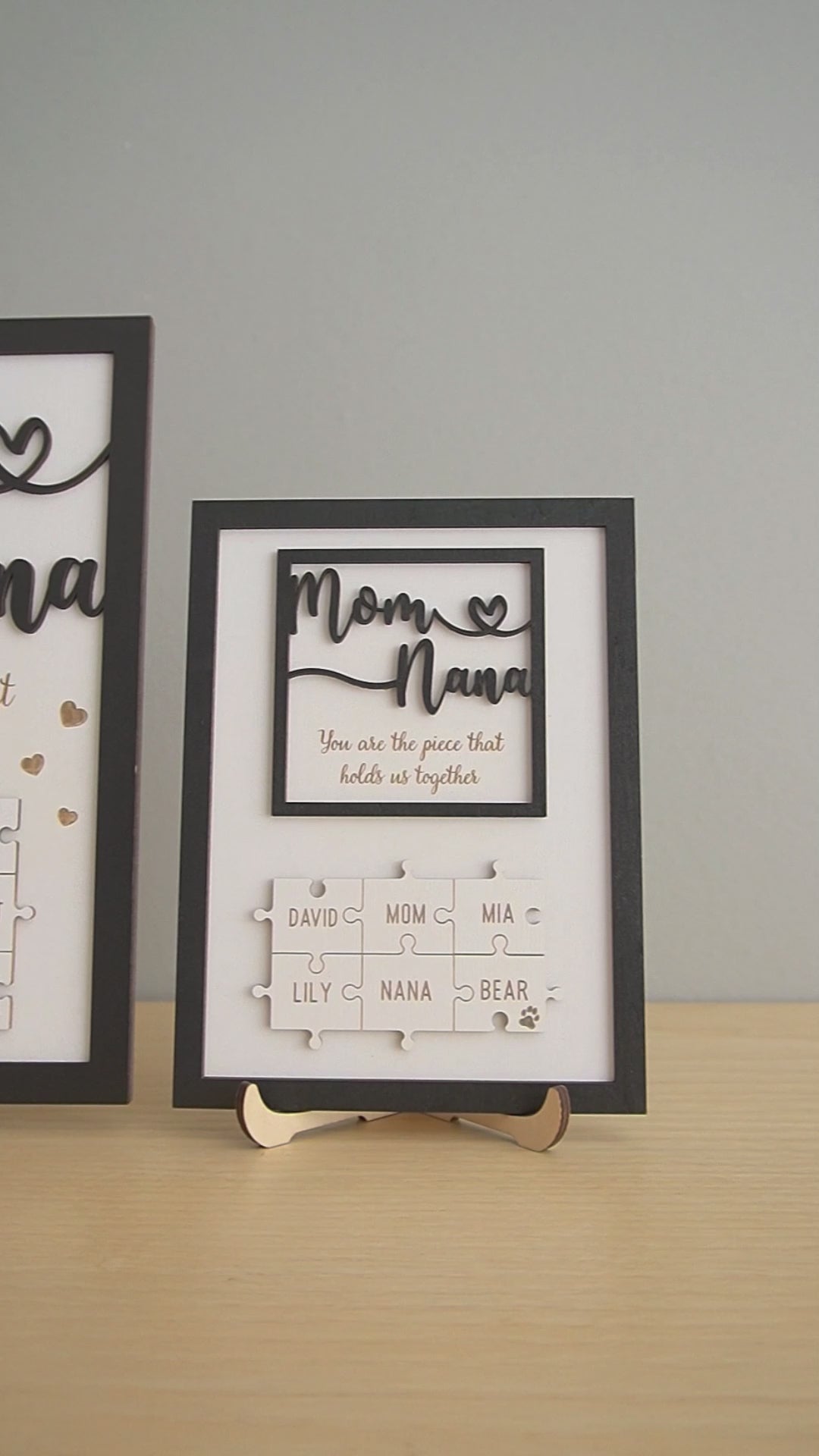 Personalized Wooden Puzzle Frame for Mom Wood Mothers Day Gift and Custom Family Puzzle Y36