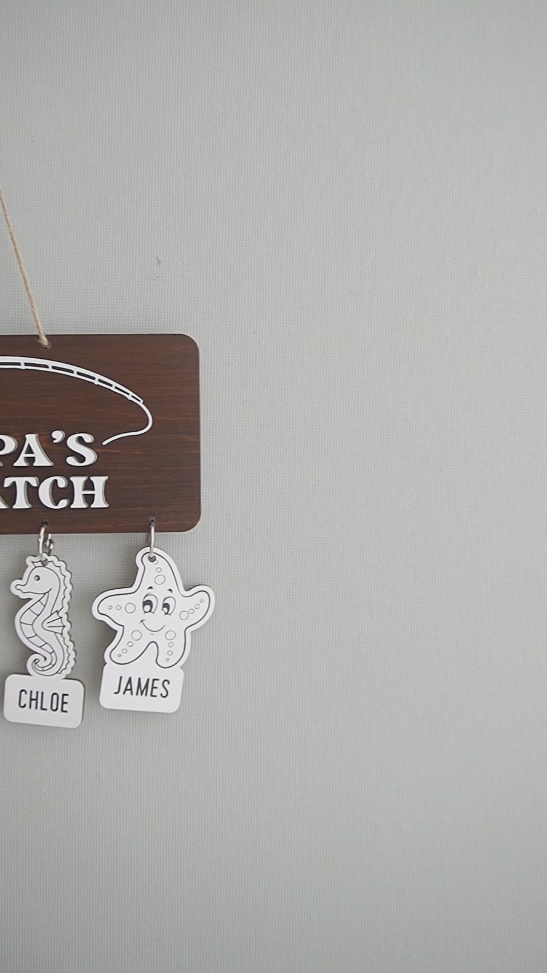 Personalized Papas Best Catch Sign for Papa Gift Y83