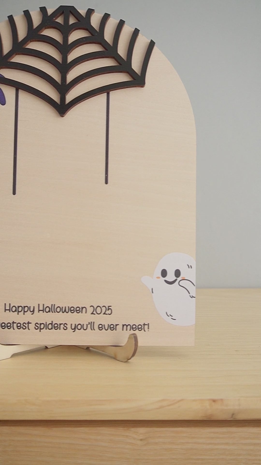 Wooden Halloween Baby Handprint Sign for Baby Keepsake D07