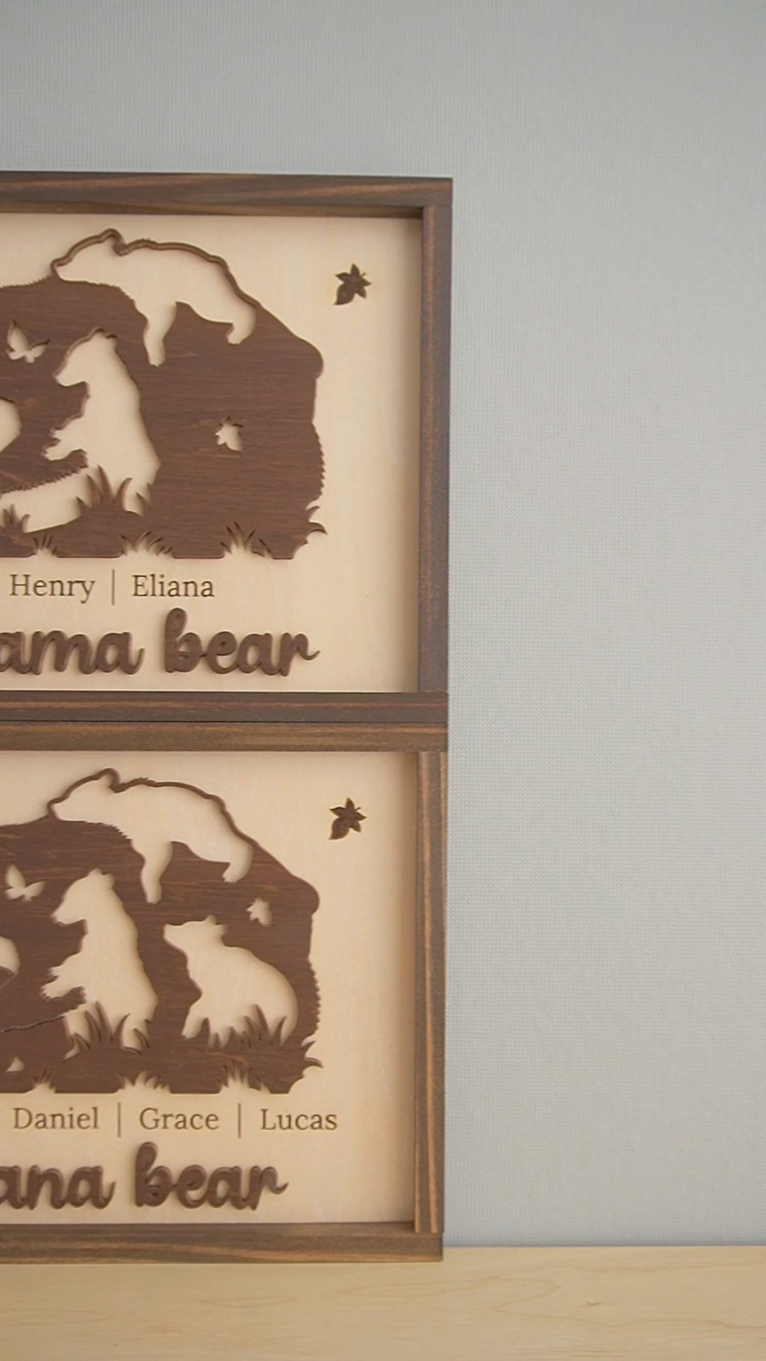 Mama Bear Family Wooden Sign Gift for Mom and Family Decor Y39