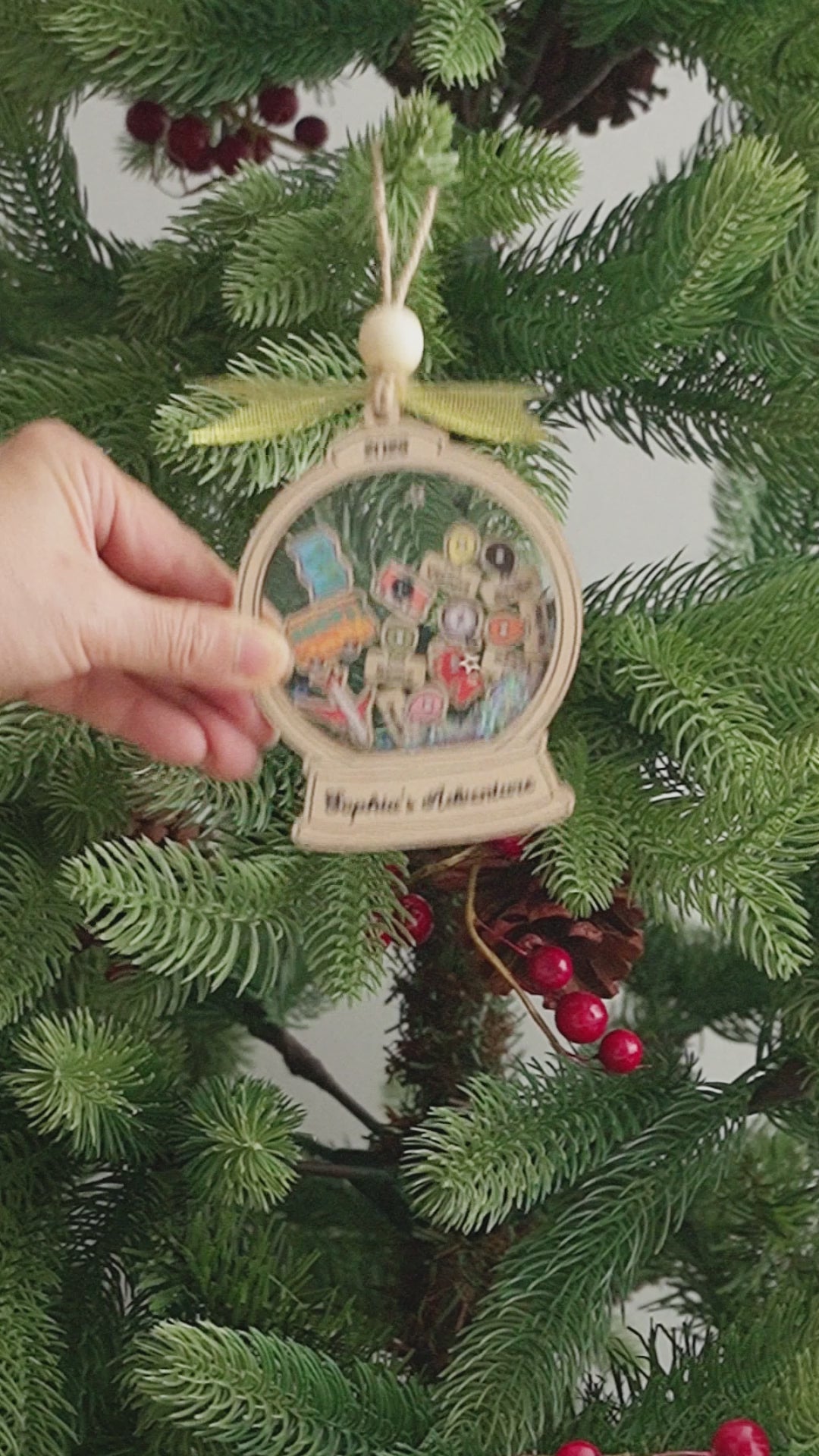 Personalized Travel Ornament Wood for Travel Keepsake and Decor D22