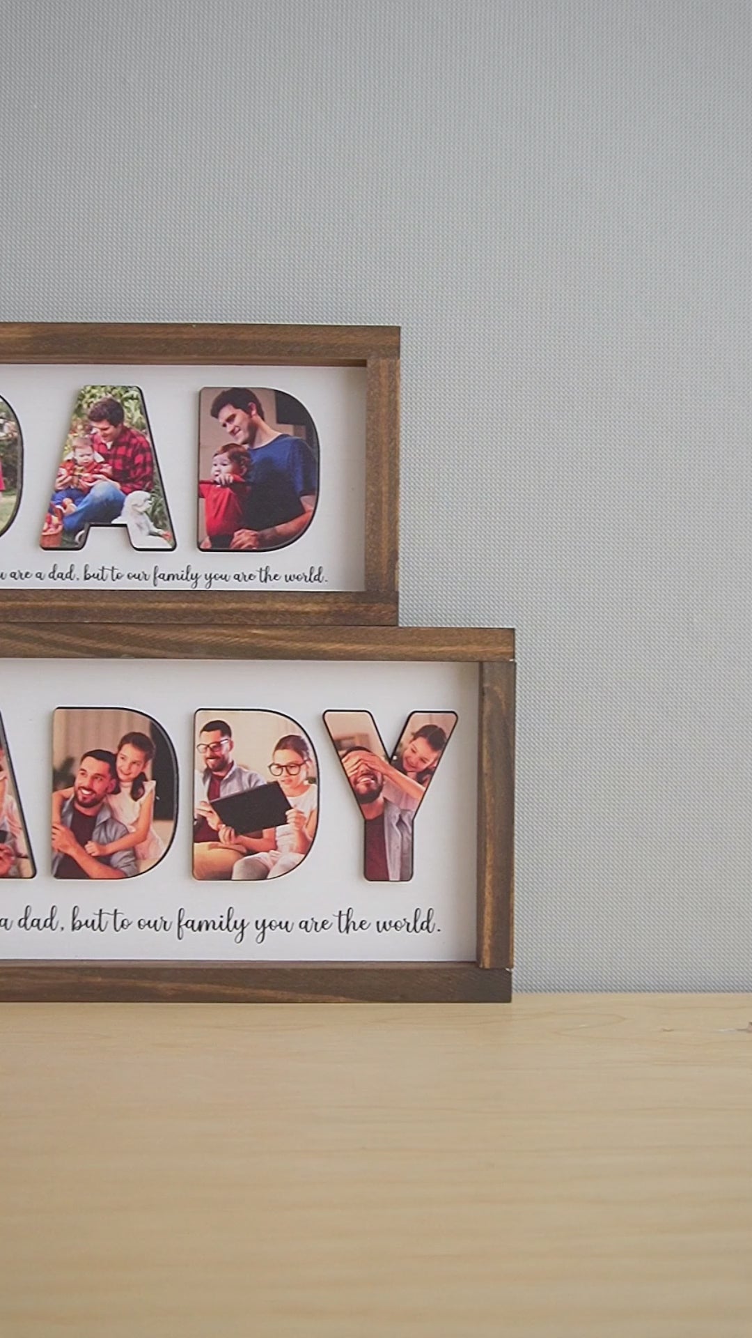 Personalized Photo Dad Wooden Frame for Father Day Gift Decor Y77
