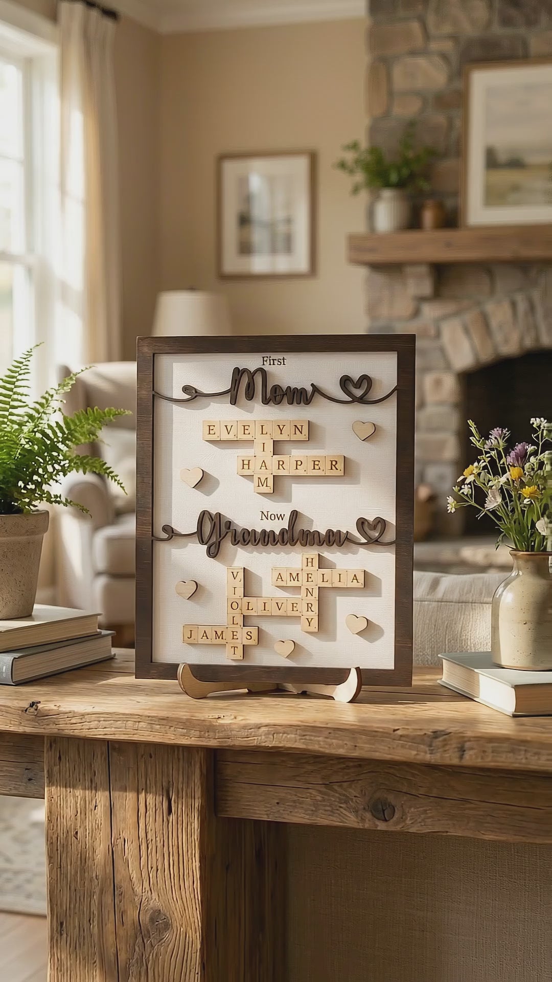 Mom Grandma Wooden Name Sign Wood for Gift for Grandma D48
