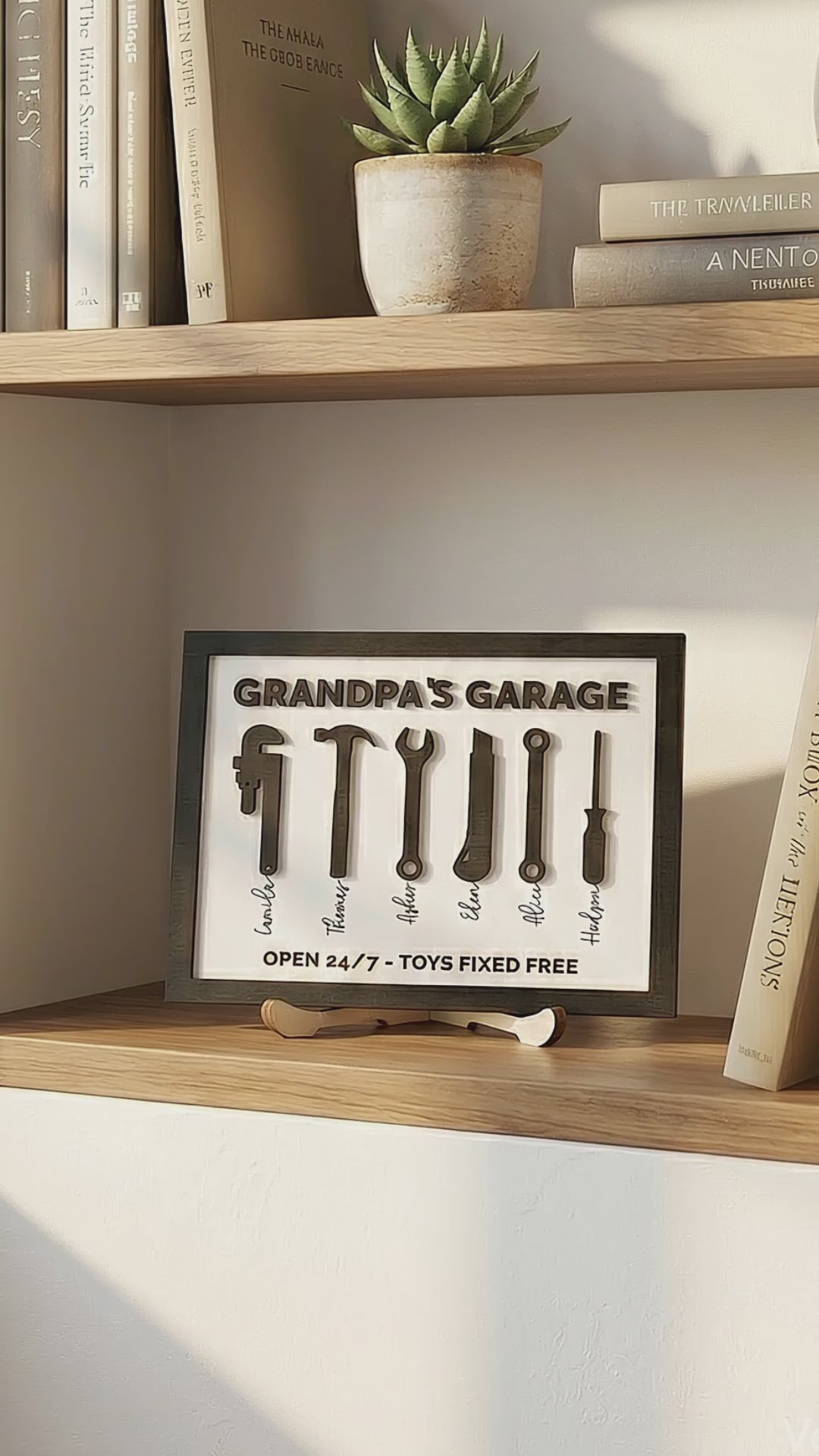 Personalized Grandpa Garage Wood Sign Fathers Day Gift Decor D77