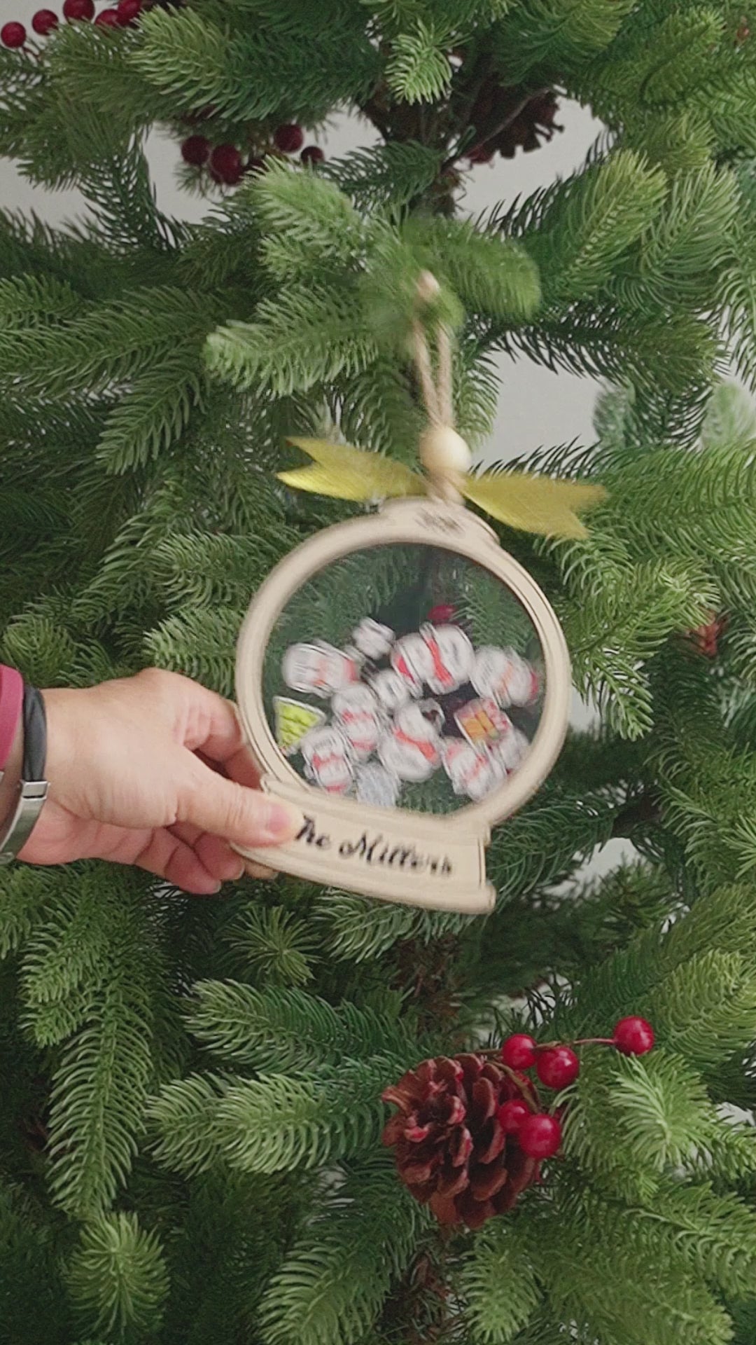 Wooden Shaker Family Christmas Ornament Custom Name Ornament and Family Ornament Gift D20