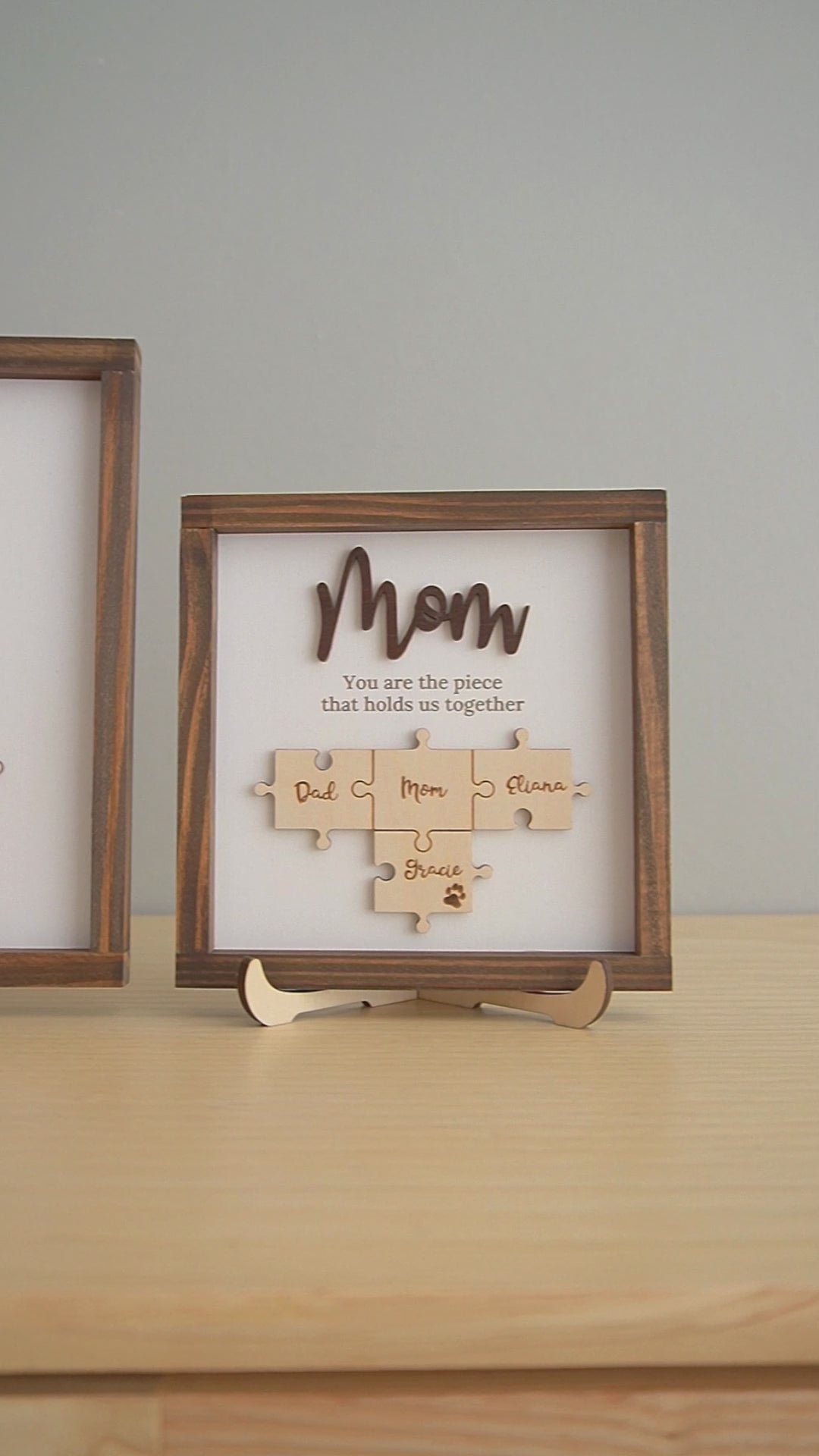 Personalized Wooden Puzzle Frame for Mom Wood for Custom Gifts J29