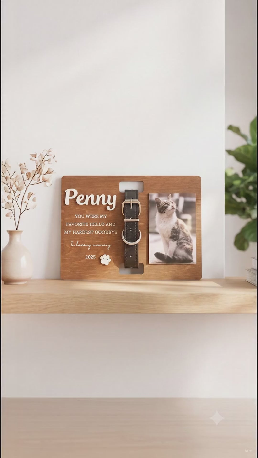 Personalized Pet Memorial Photo Wood Sign for Pet Loss Gift B15