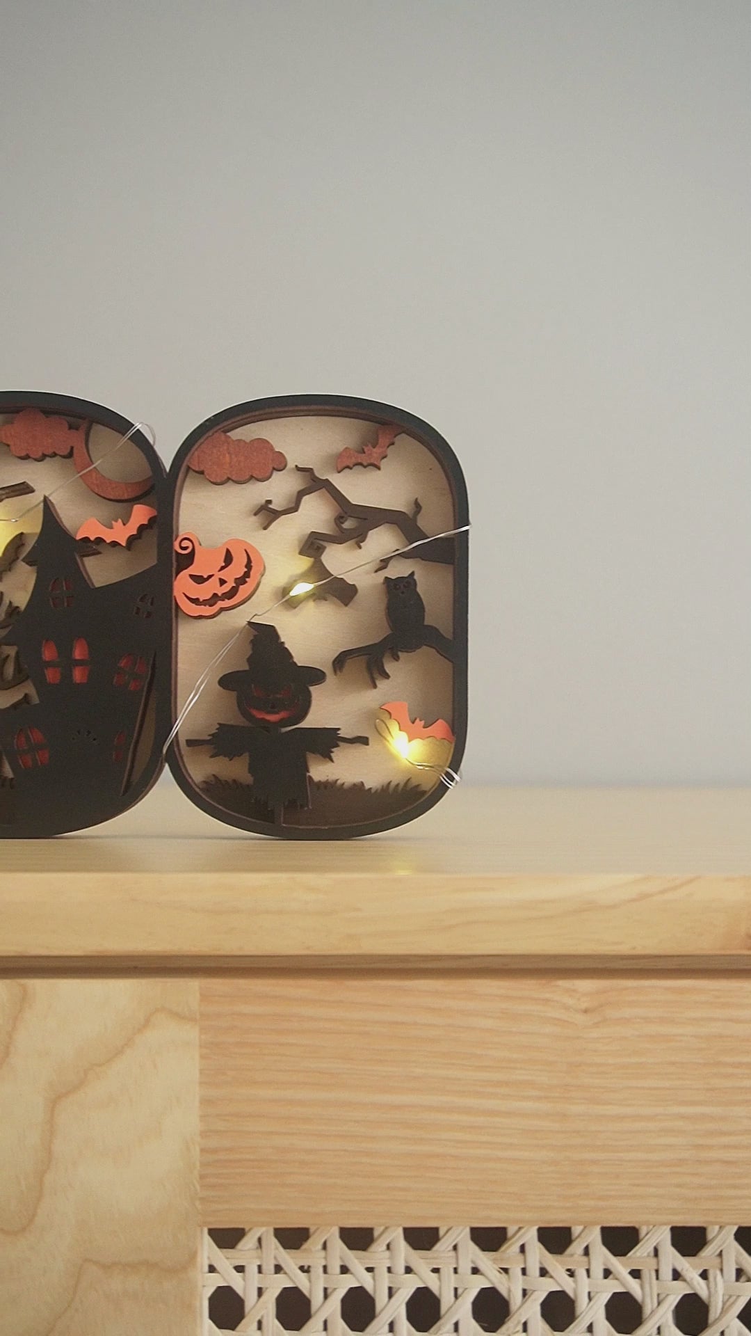 Layered Wooden Halloween BOO Sign Wood Halloween Table Decor D11