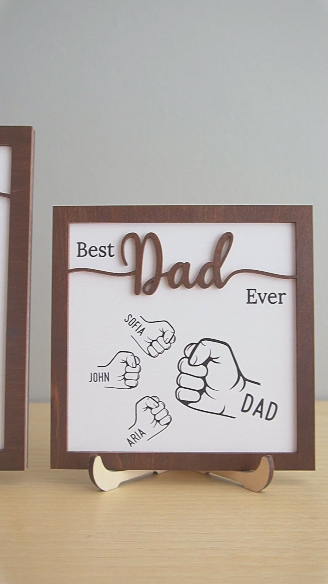 Personalized Wooden Dad Bump Sign for Fathers Day Y74