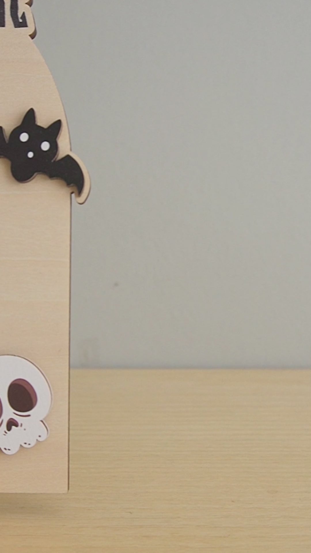 Wooden Halloween Baby Footprint Sign Wood for Baby Decor Y99